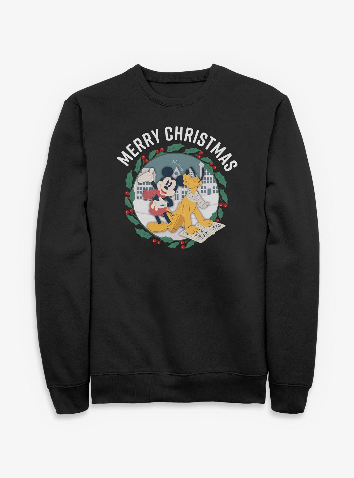Disney Mickey Mouse & Pluto Merry Christmas Sweatshirt, , hi-res