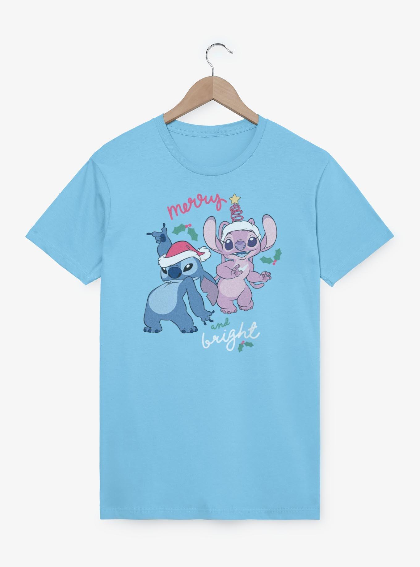 Disney Lilo & Stitch Merry and Bright Stitch & Angel T-Shirt, , hi-res