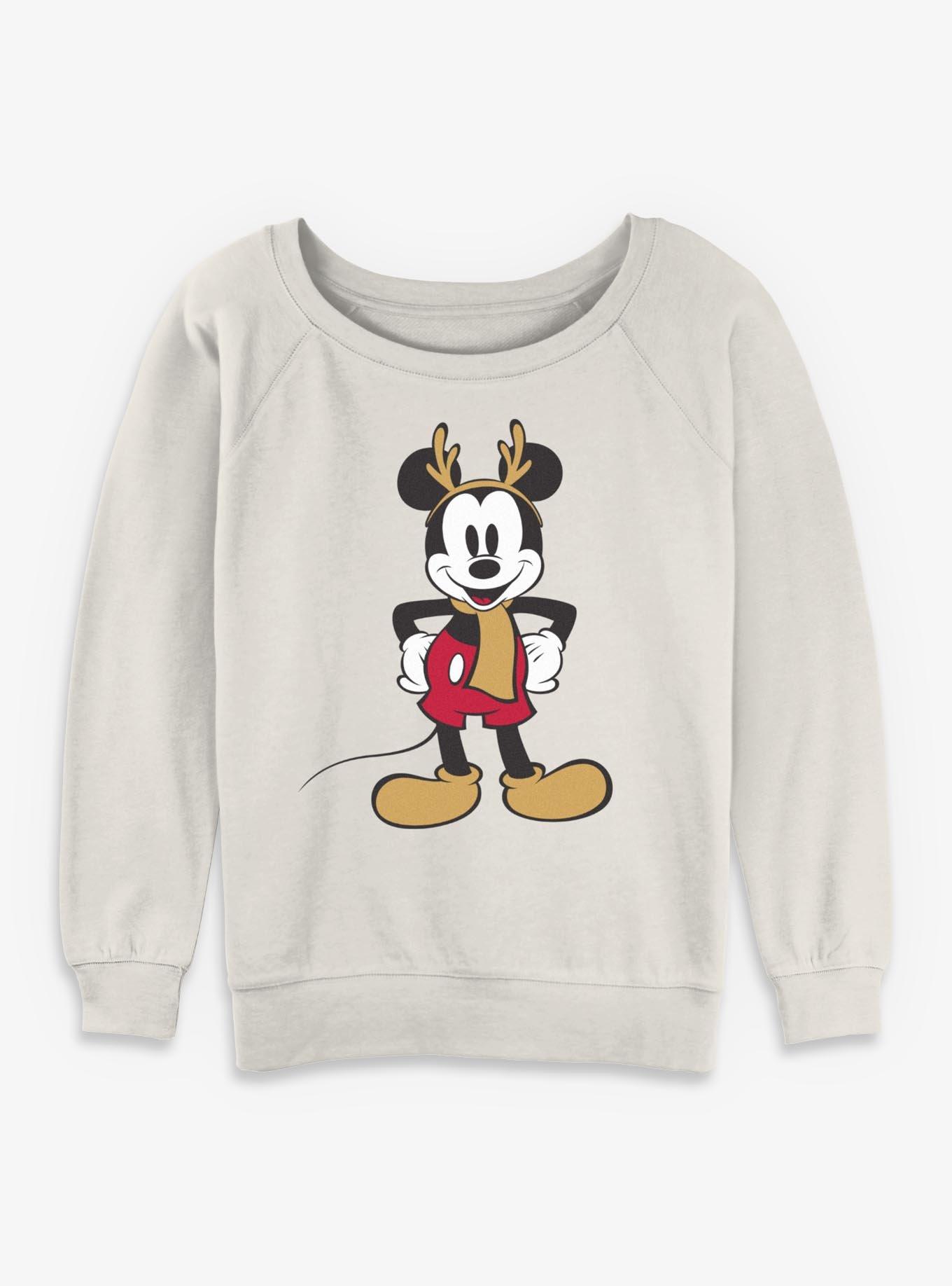 Disney Mickey Mouse Festive Reindeer Womens Slouchy Sweatshirt, , hi-res