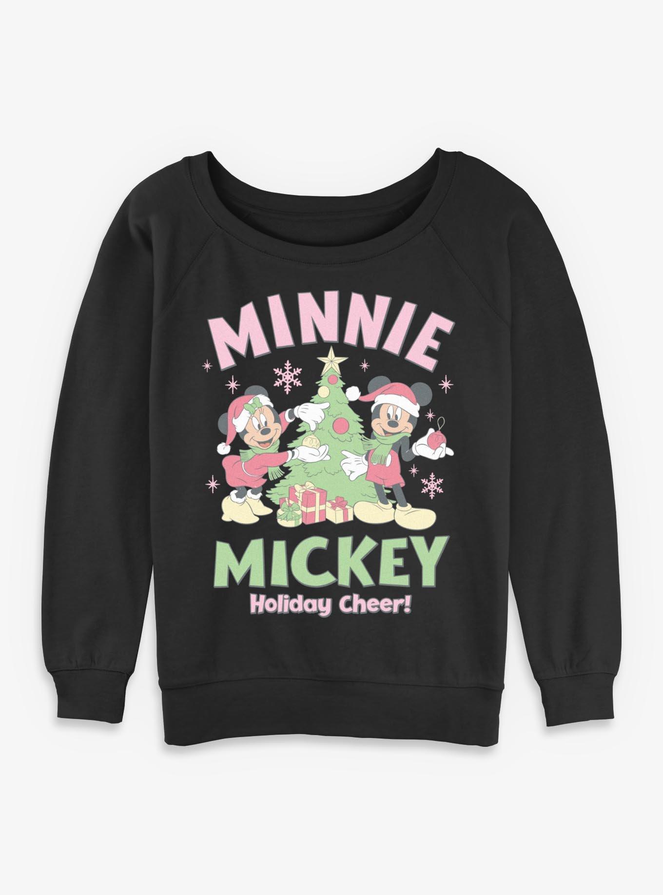 Disney Mickey Mouse & Minnie Holiday Cheer Womens Slouchy Sweatshirt, , hi-res