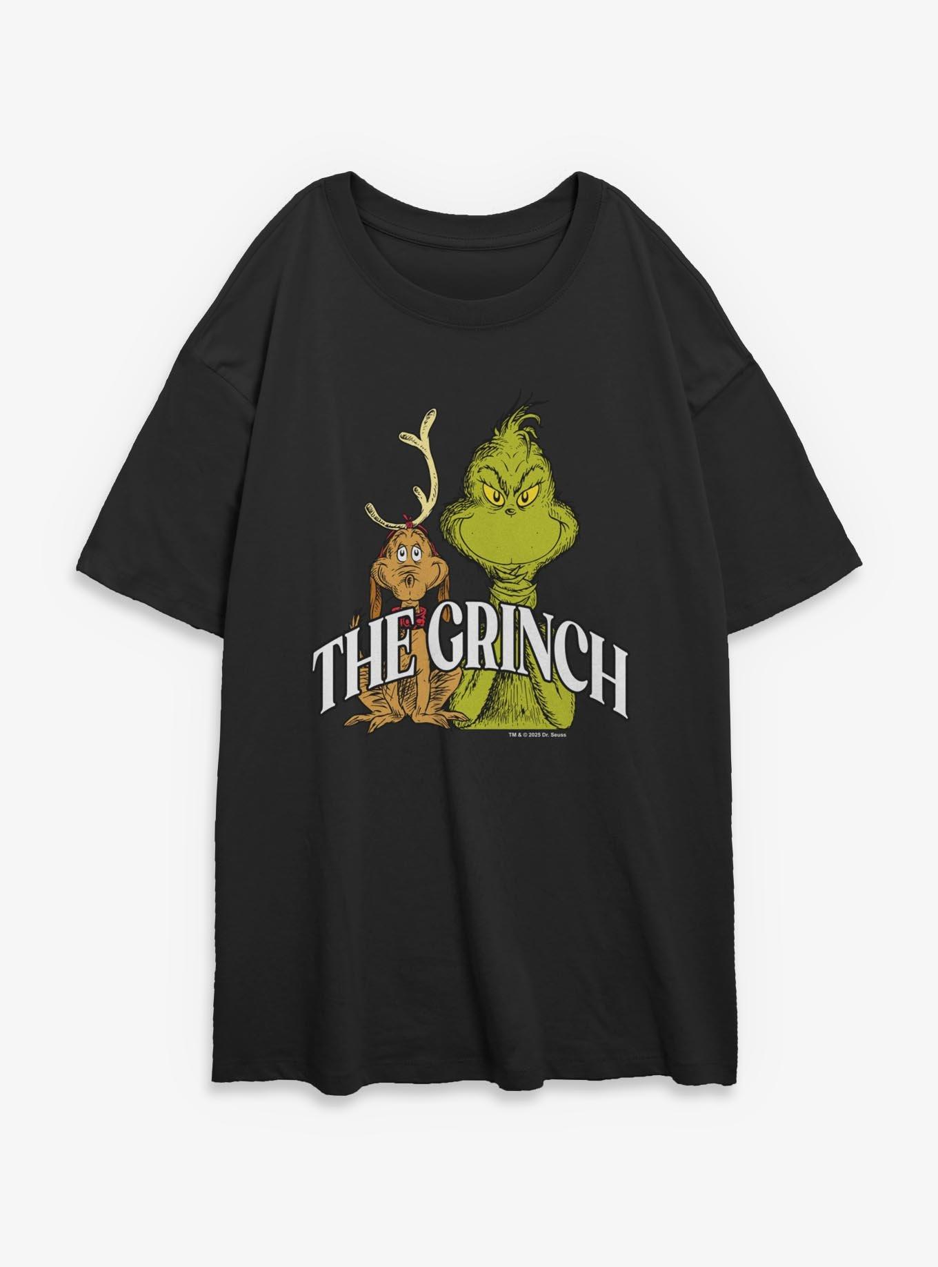 Dr. Seuss How The Grinch Stole Christmas The Grinch & Max  Womens Oversized T-Shirt, , hi-res