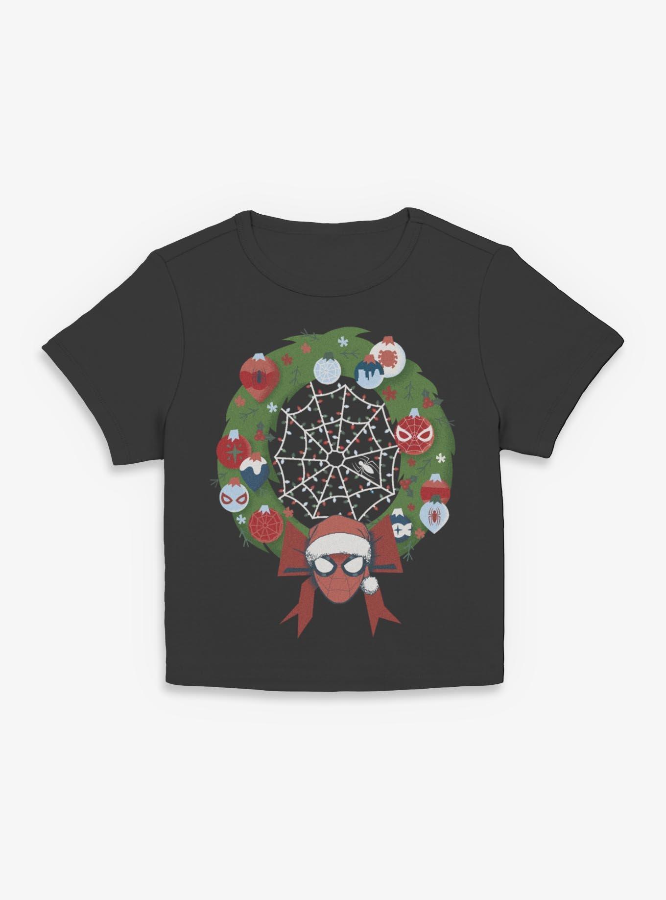 Marvel Spider-Man Christmas Wreath Women Baby T-Shirt, , hi-res