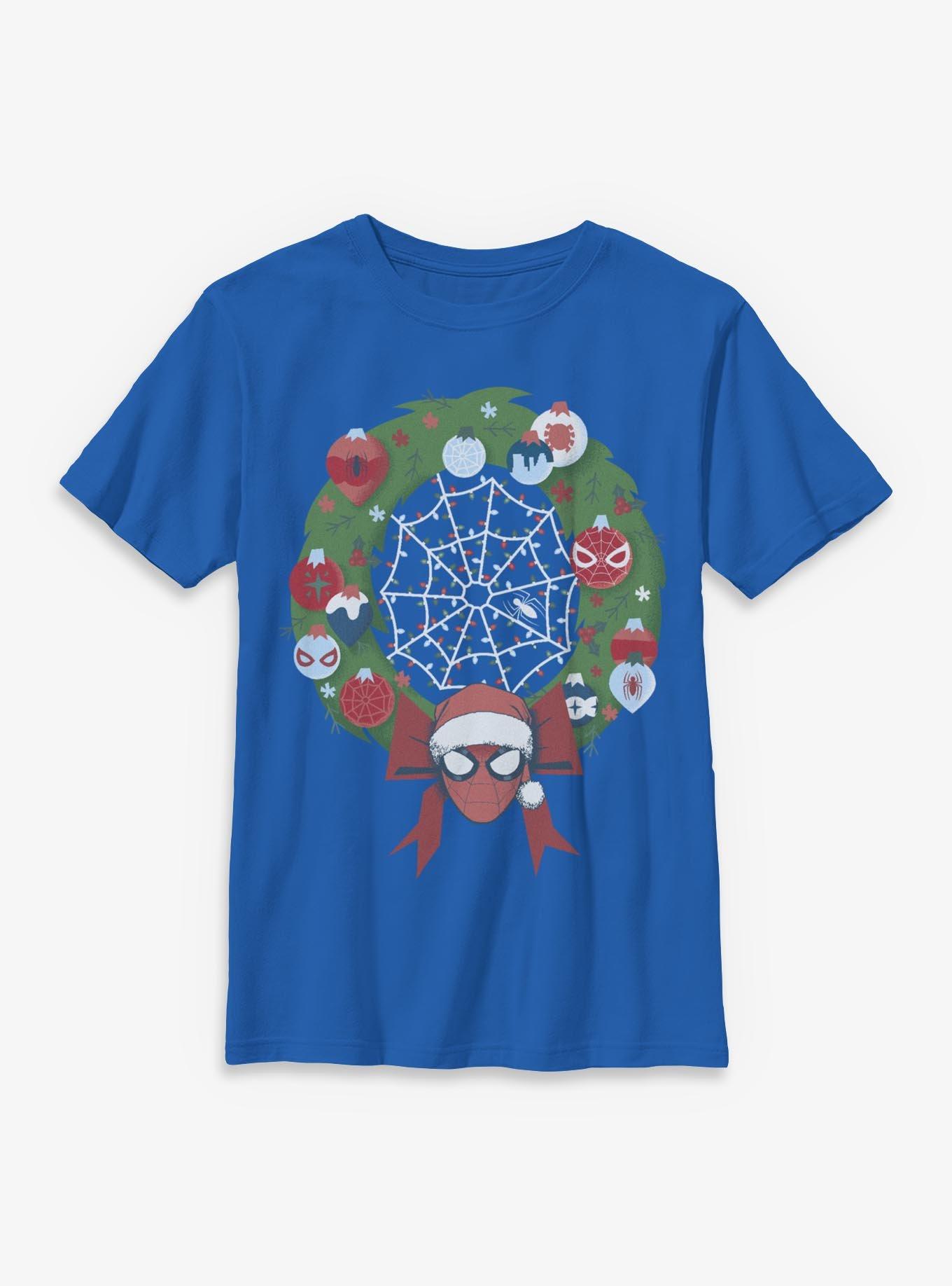 Marvel Spider-Man Christmas Wreath Youth T-Shirt
