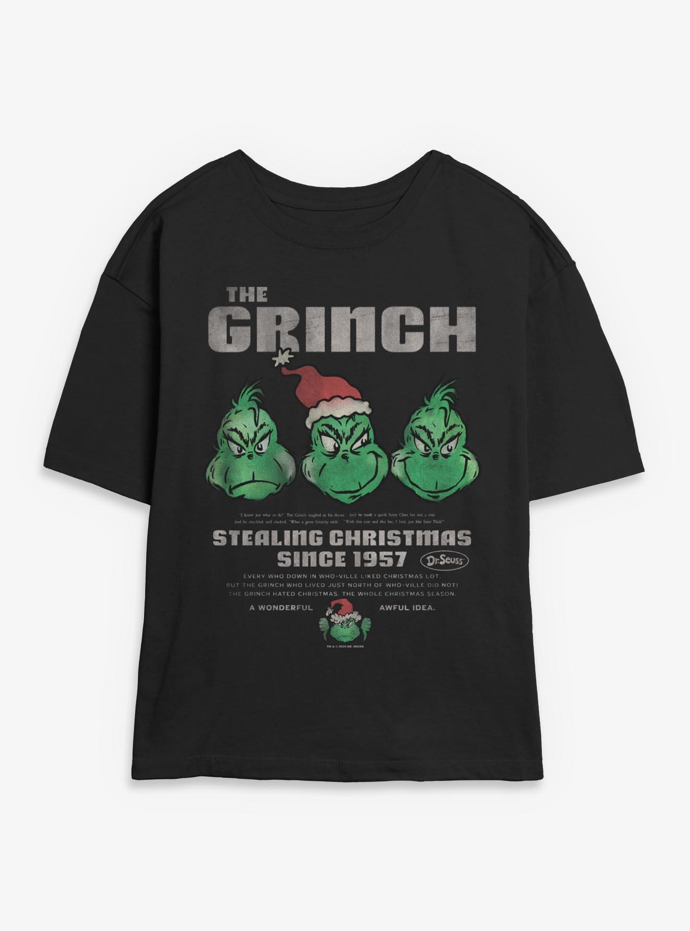 Dr. Seuss How The Grinch Stole Christmas Stealing Christmas Womens Skimmer T-Shirt, , hi-res