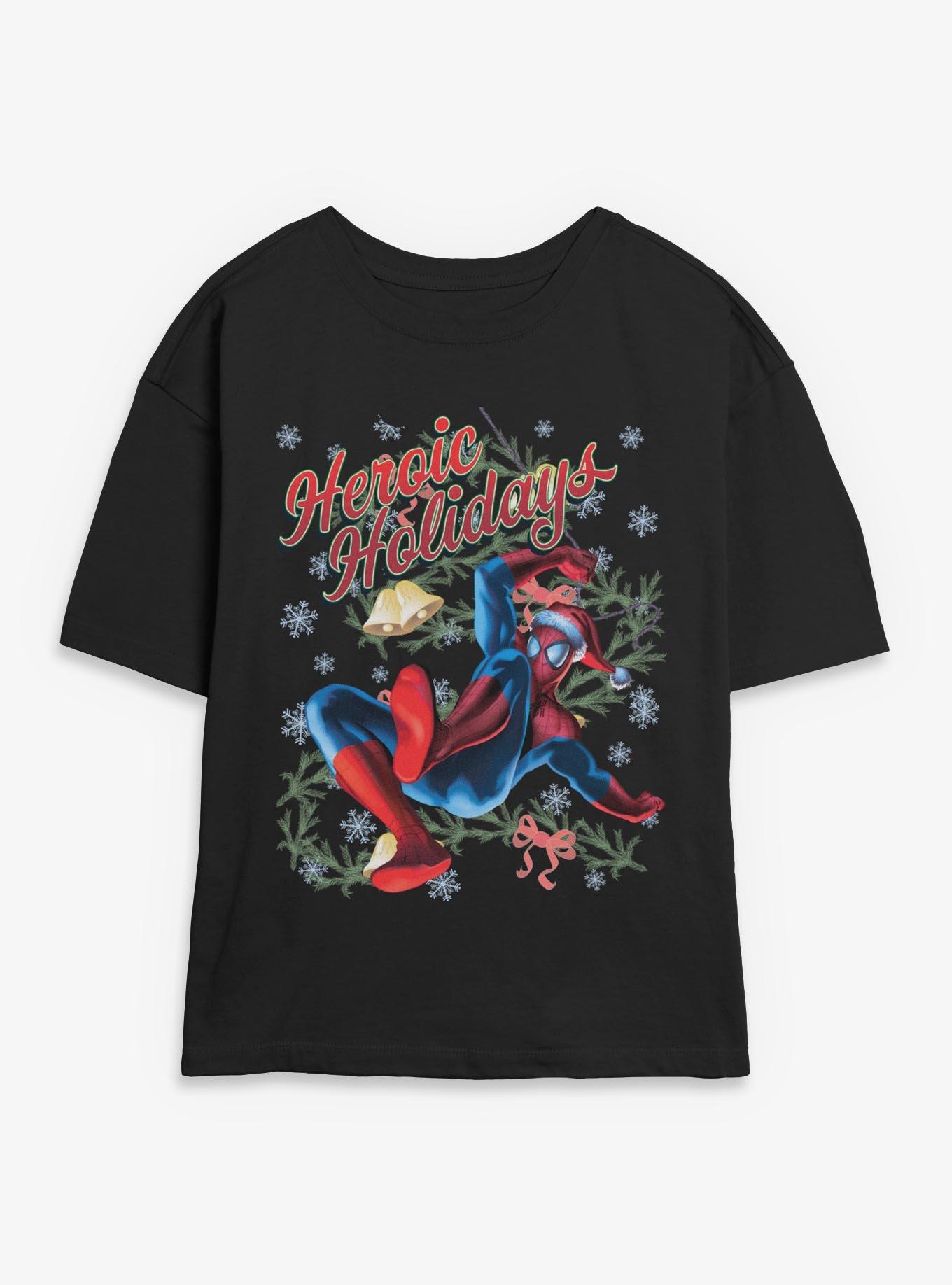 Marvel Spider-Man Vintage Heroic Holiday Womens Skimmer T-Shirt, , hi-res
