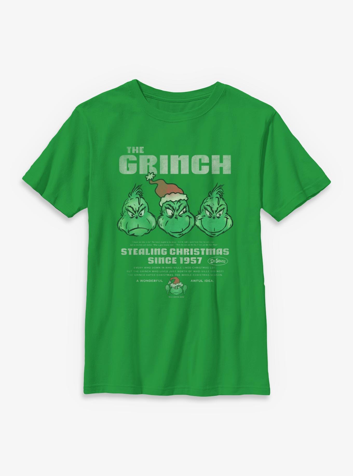 Dr. Seuss How The Grinch Stole Christmas Stealing Christmas Youth T-Shirt, , hi-res
