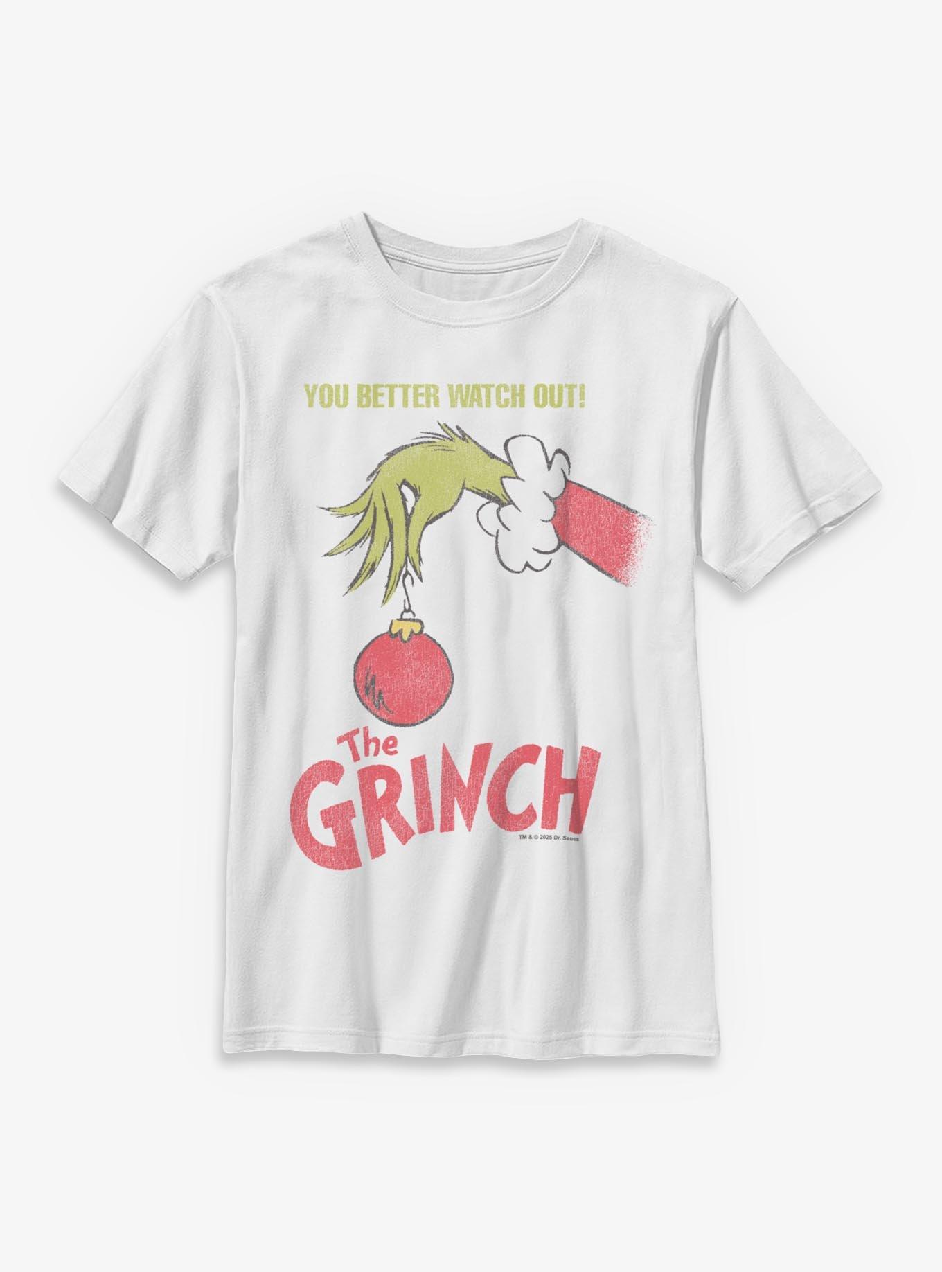 Dr. Seuss How The Grinch Stole Christmas You Better Watch Out Ornament Youth T-Shirt, , hi-res