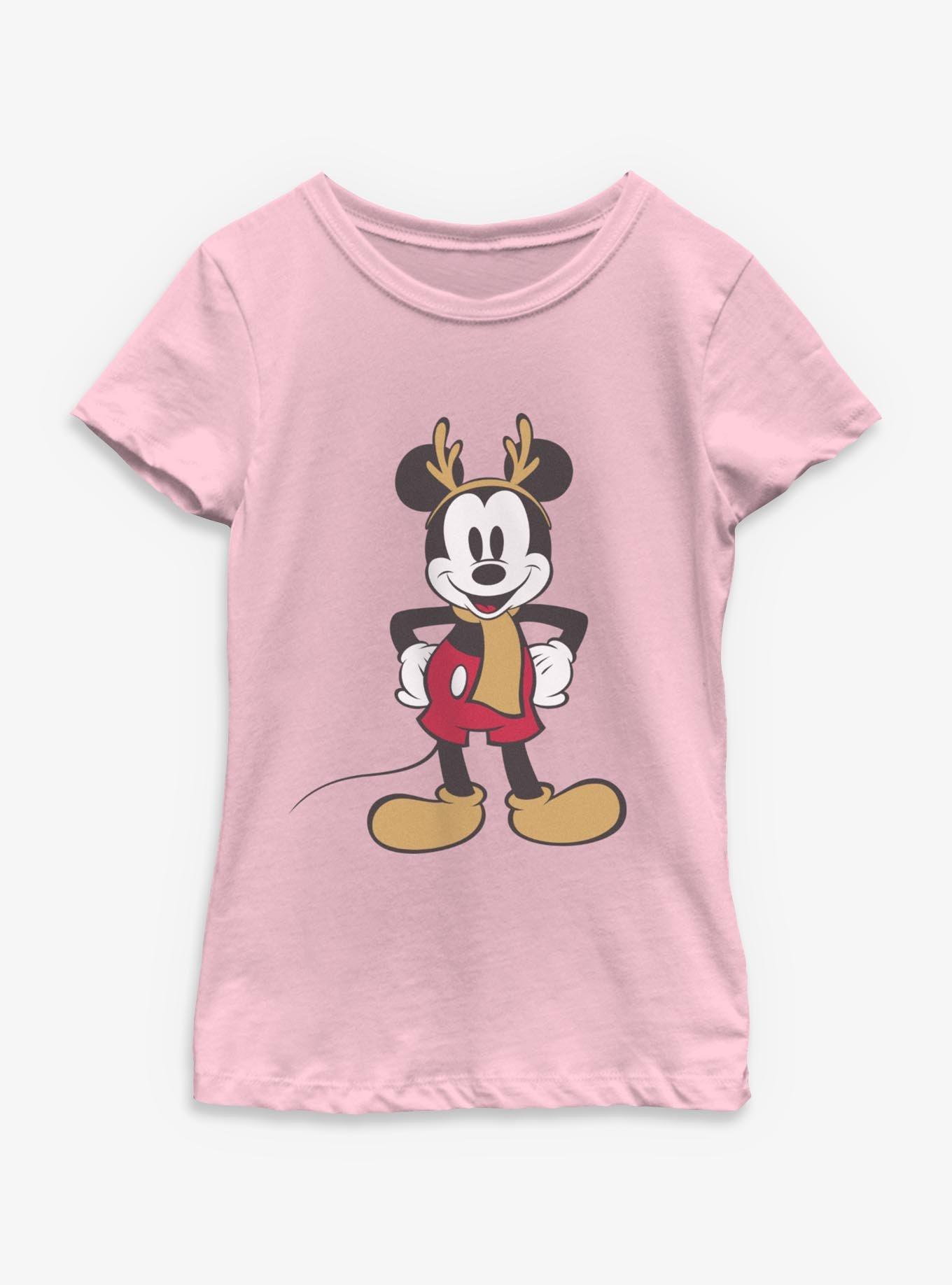Disney Mickey Mouse Festive Reindeer Youth Girls T-Shirt, , hi-res