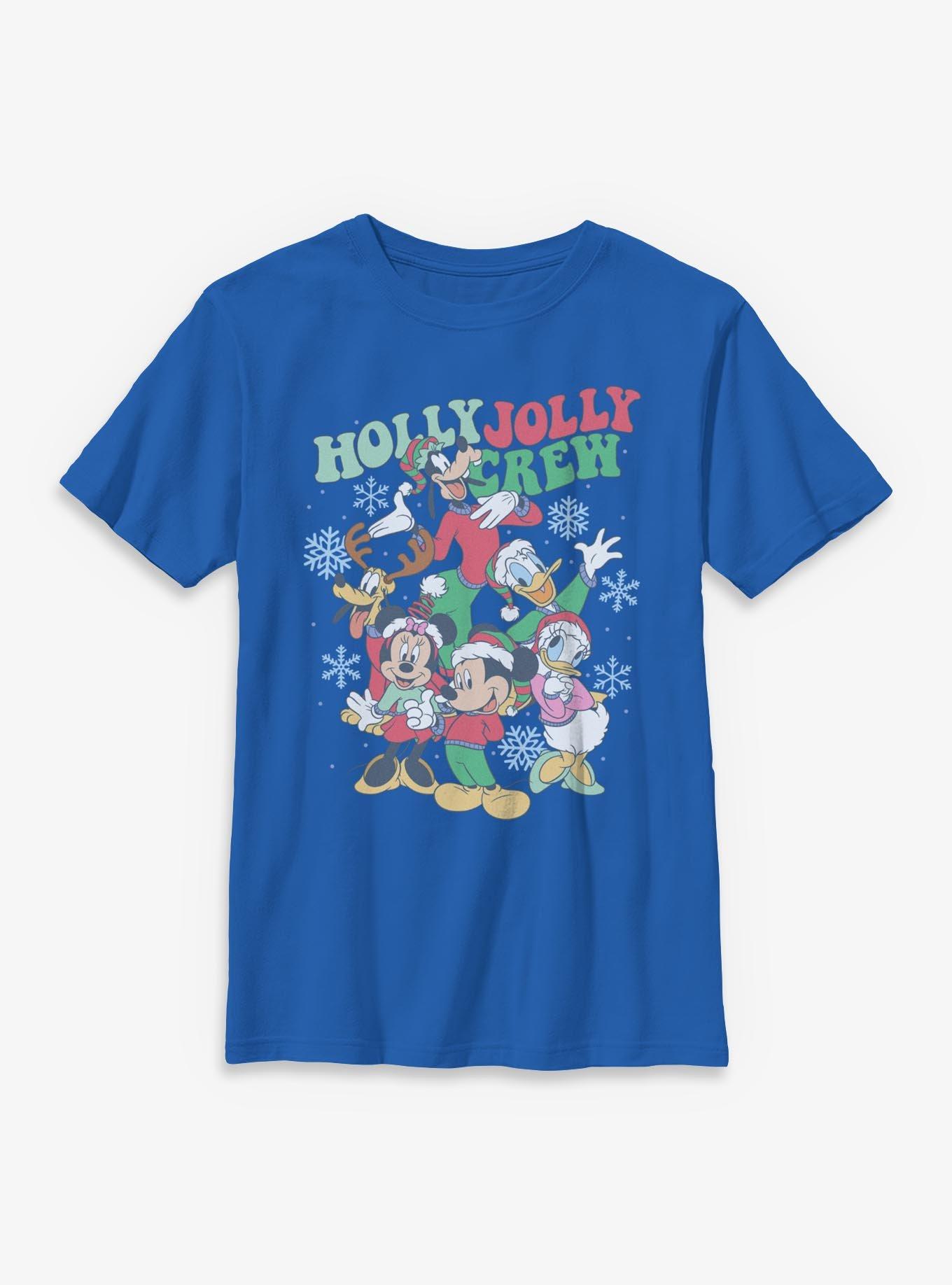Disney Mickey Mouse & Friends Holly Jolly Crew Youth T-Shirt, , hi-res
