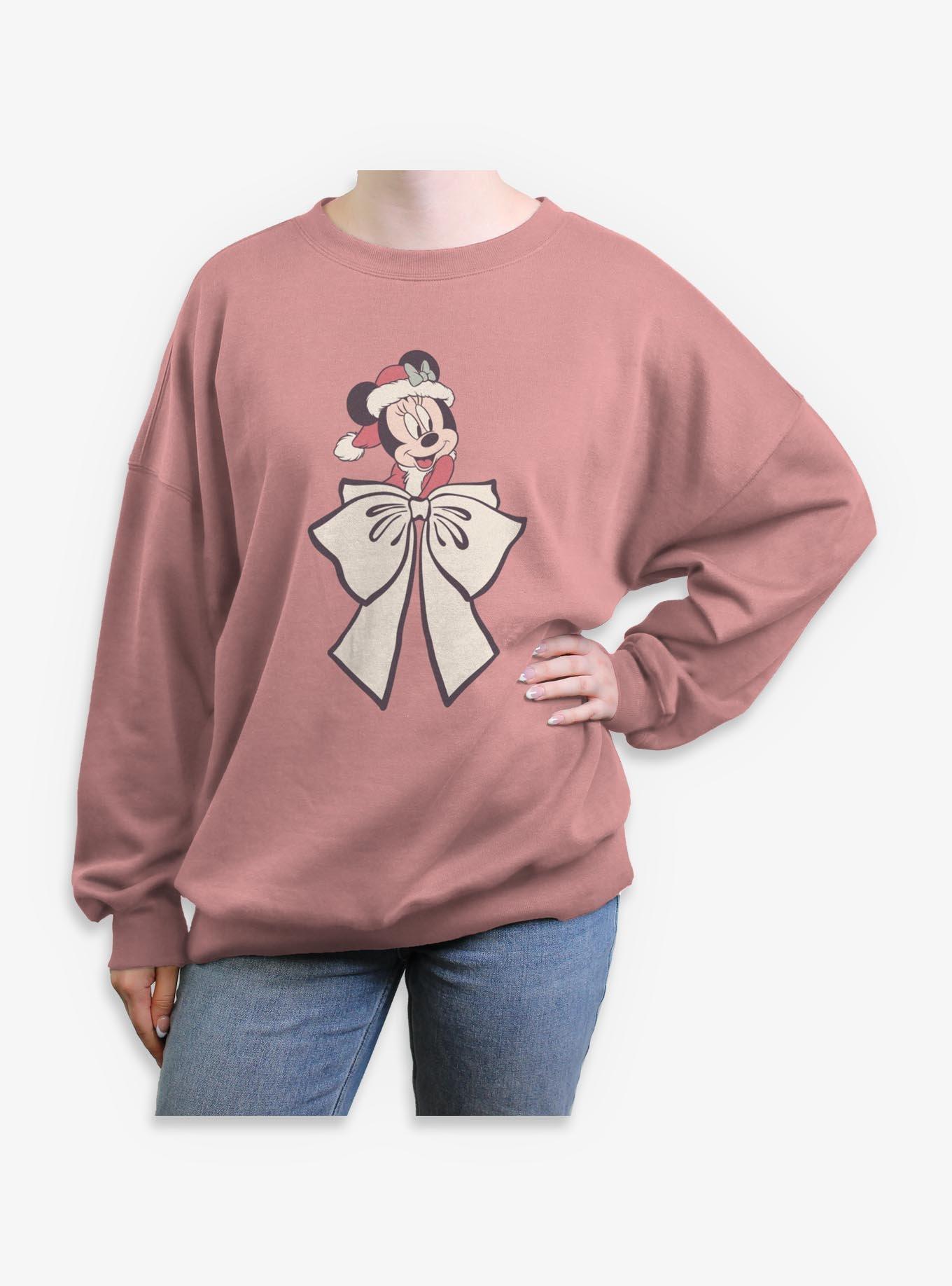 Disney Minnie Mouse Mrs Claus Bow Womens Oversized Sweatshirt, , hi-res