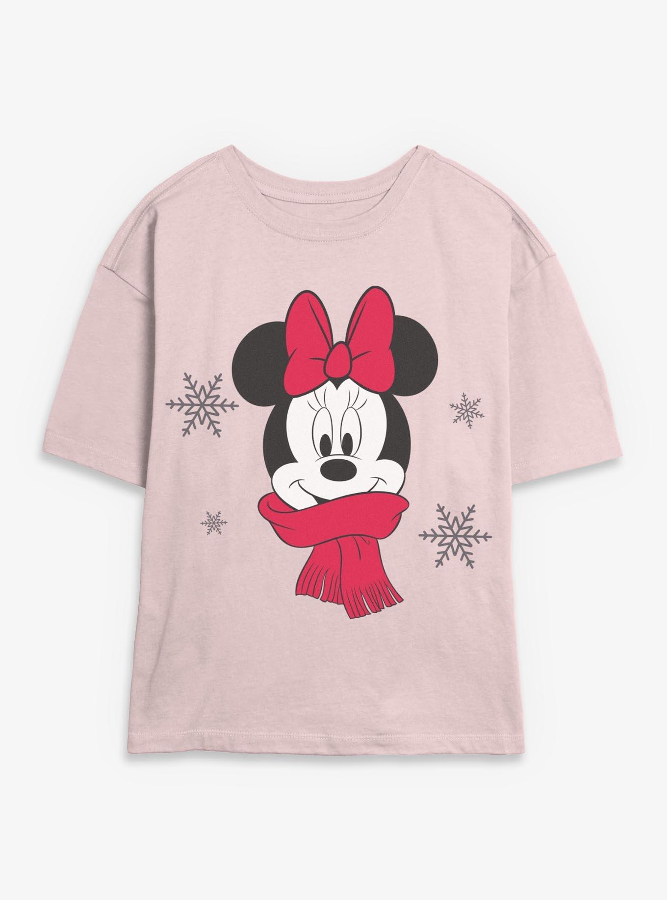 Disney Minnie Mouse Cozy Christmas Womens Skimmer T-Shirt, , hi-res