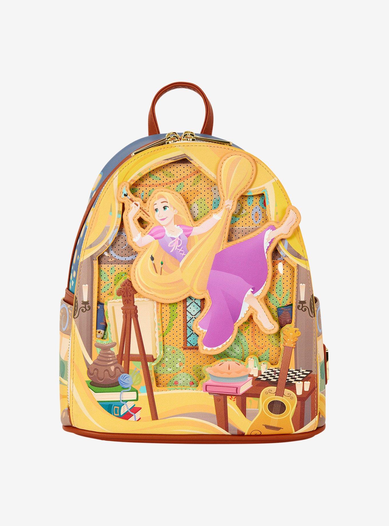 Loungefly Disney Tangled Rapunzel Glow-in-the-Dark Pin Display Mini Backpack, , hi-res