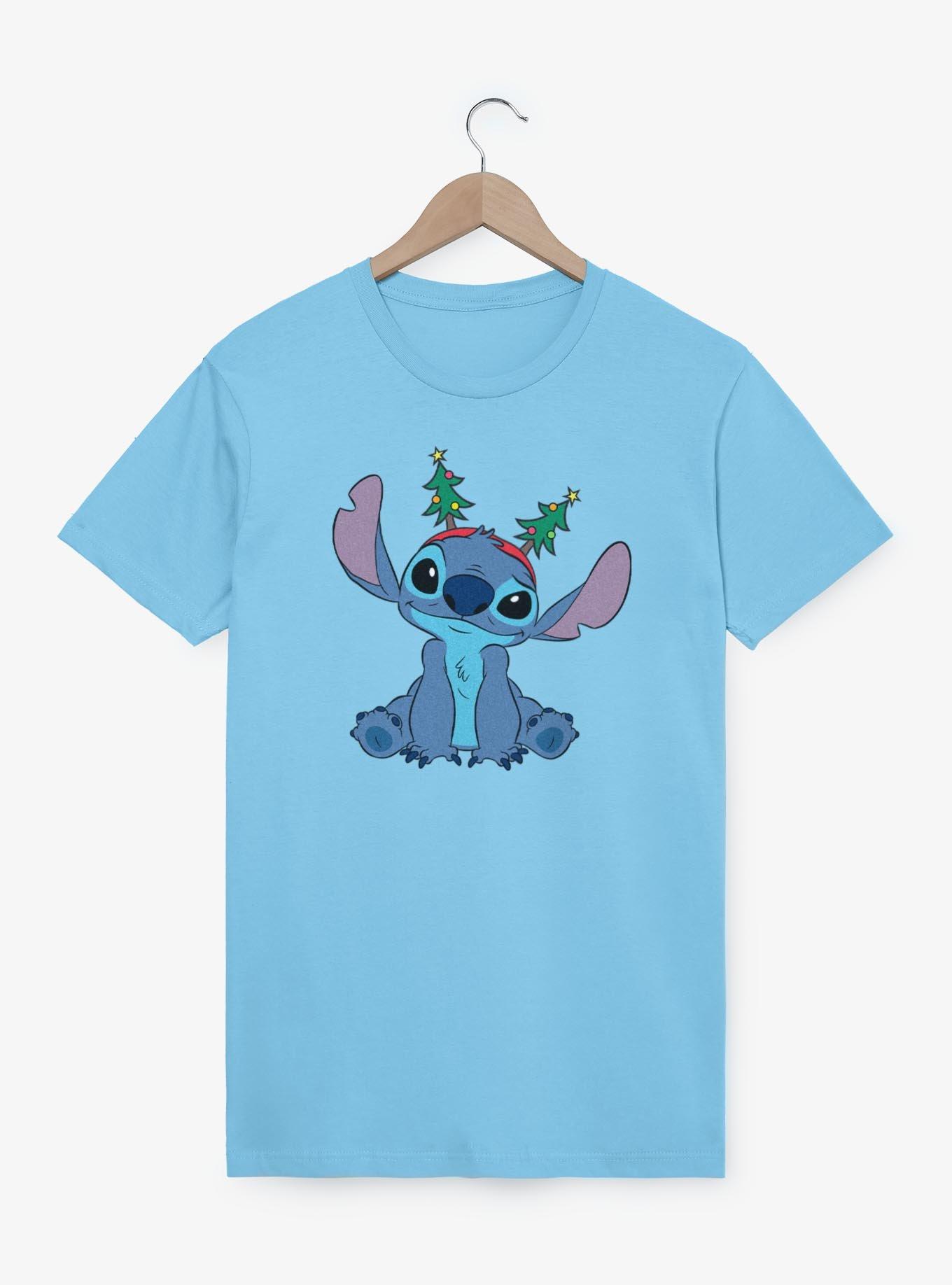 Disney Lilo & Stitch Stitch Xmas Tree Antennas T-Shirt, LT BLUE, hi-res view 1