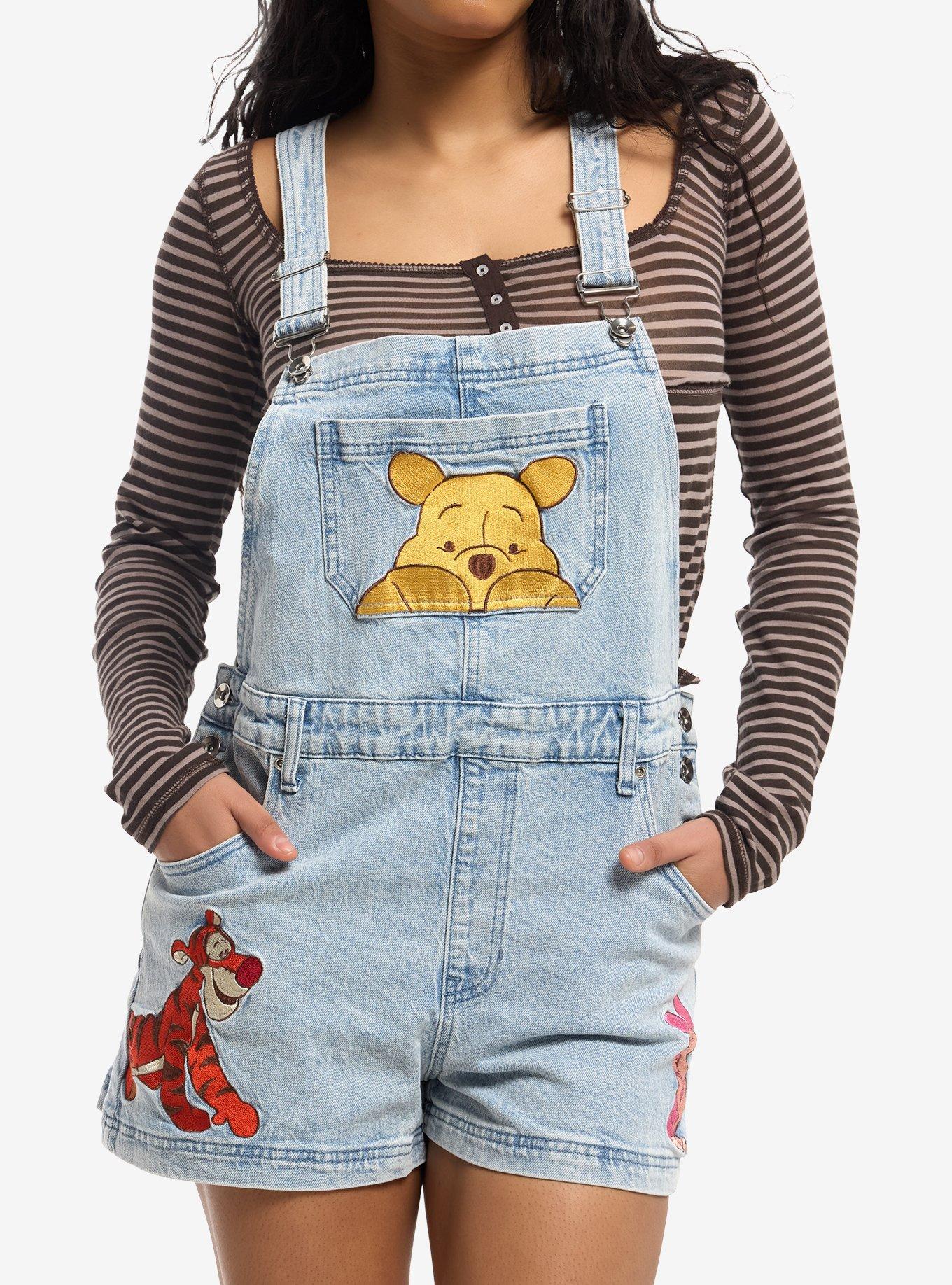 Disney Winnie The Pooh & Friends Girls Denim Shortalls, , hi-res