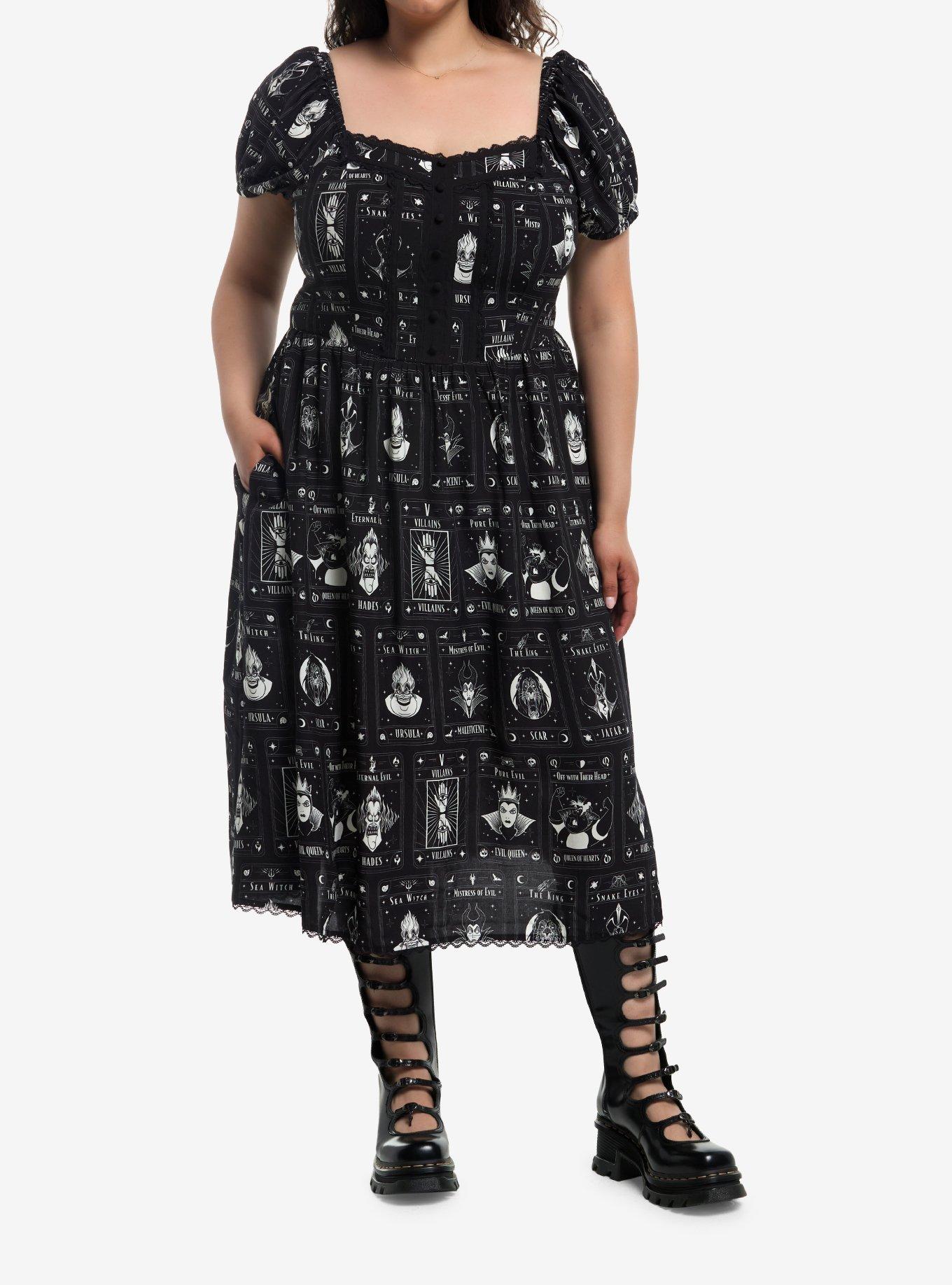 Disney Villains Tarot Card Midi Dress Plus Size, , hi-res