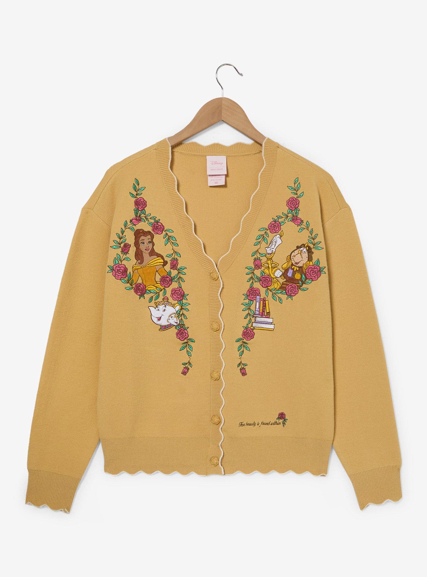 Disney Beauty and the Beast Rose Women's Scalloped Cardigan