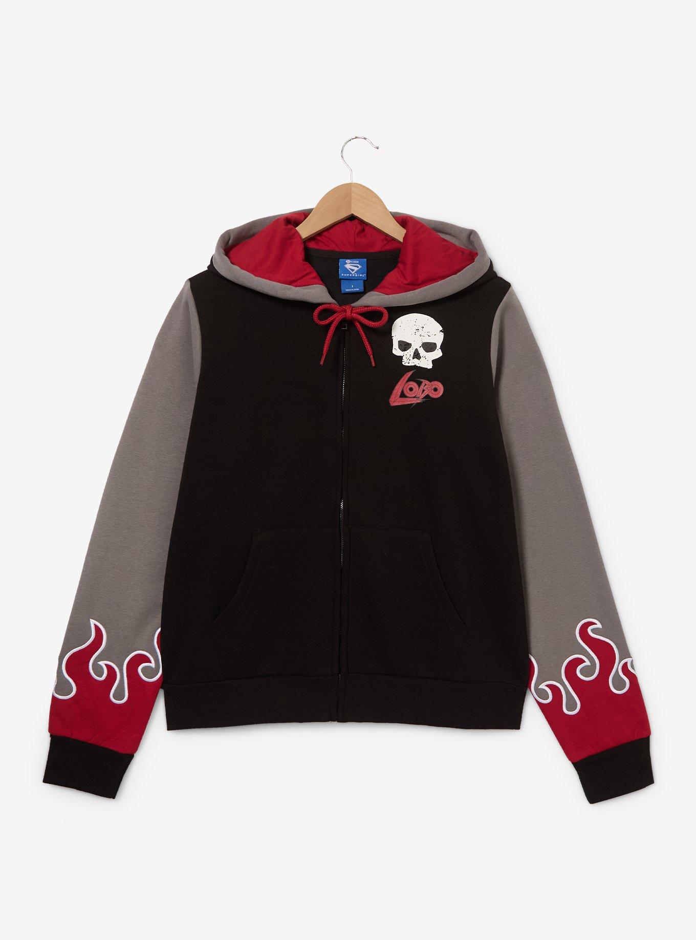 Her Universe DC Comics Supergirl Lobo Bite Me Fanboy Women's Plus Size Cropped Zippered Hoodie - BoxLunch Exclusive, , hi-res