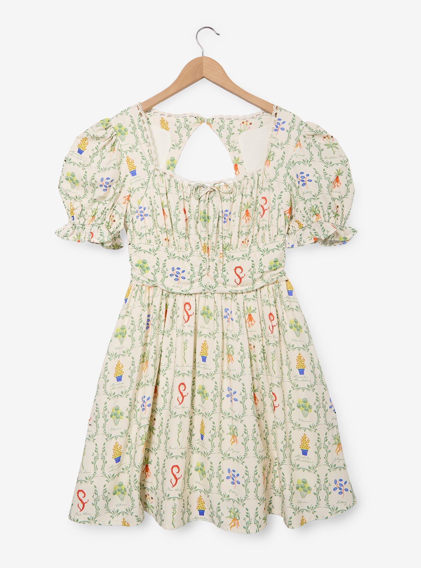 Harry Potter Herbology Plants Allover Print Dress - BoxLunch Exclusive, , hi-res