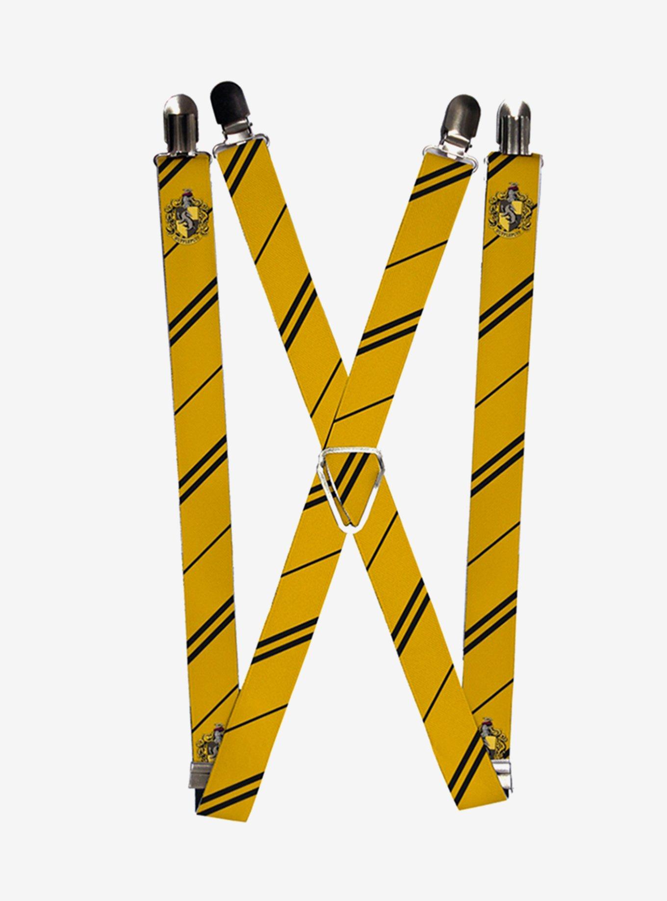 Harry Potter Hufflepuff Crest Stripe Suspenders, , hi-res
