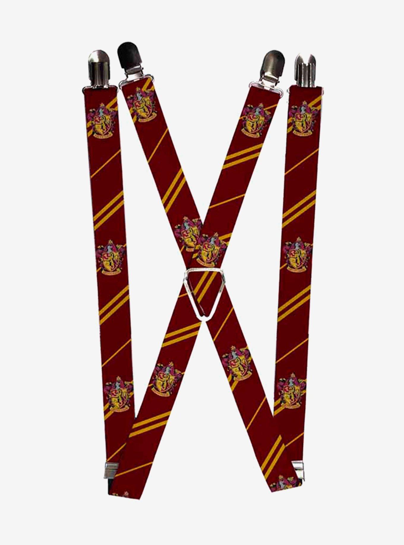 Harry Potter Gryffindor Crest Stripe Suspenders, , hi-res