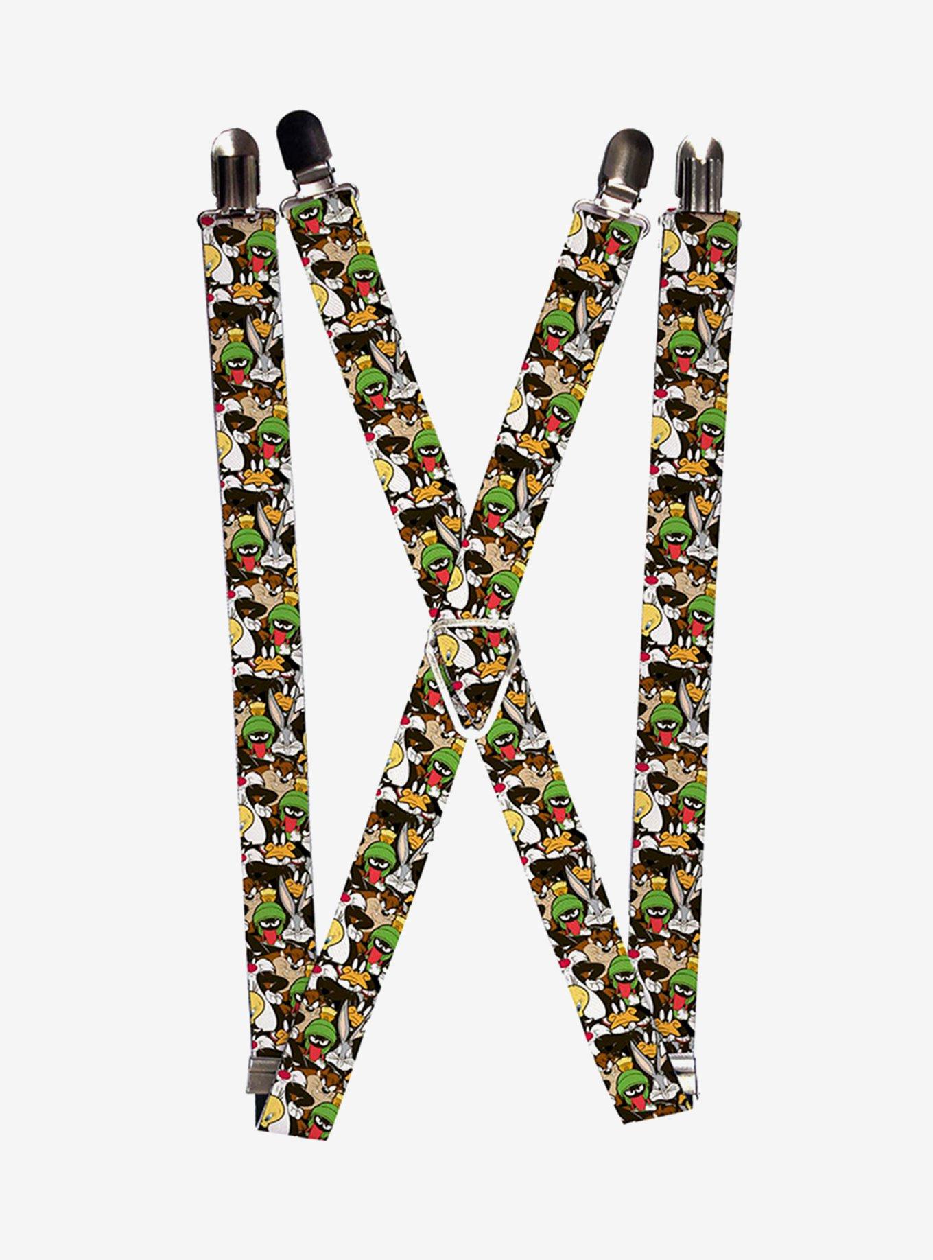 Looney Tunes Character Stacked Collage Suspenders, , hi-res