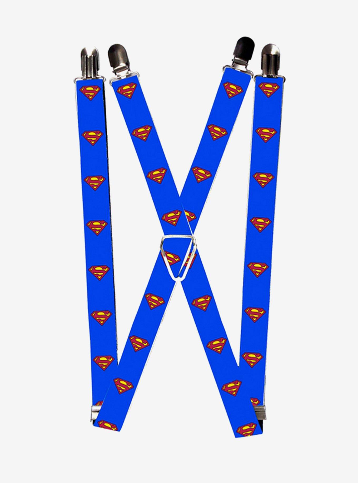 DC Comics Superman Shield Blue Suspenders, , hi-res