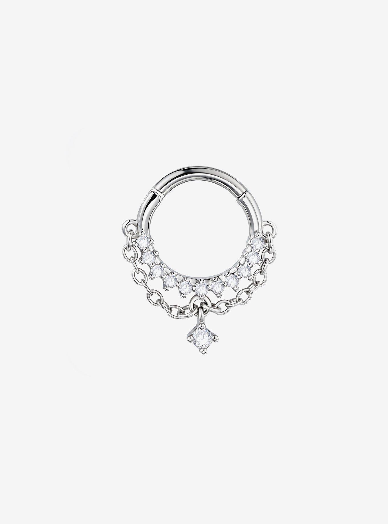 Steel Bling Draped Chain Hinged Clicker, , hi-res