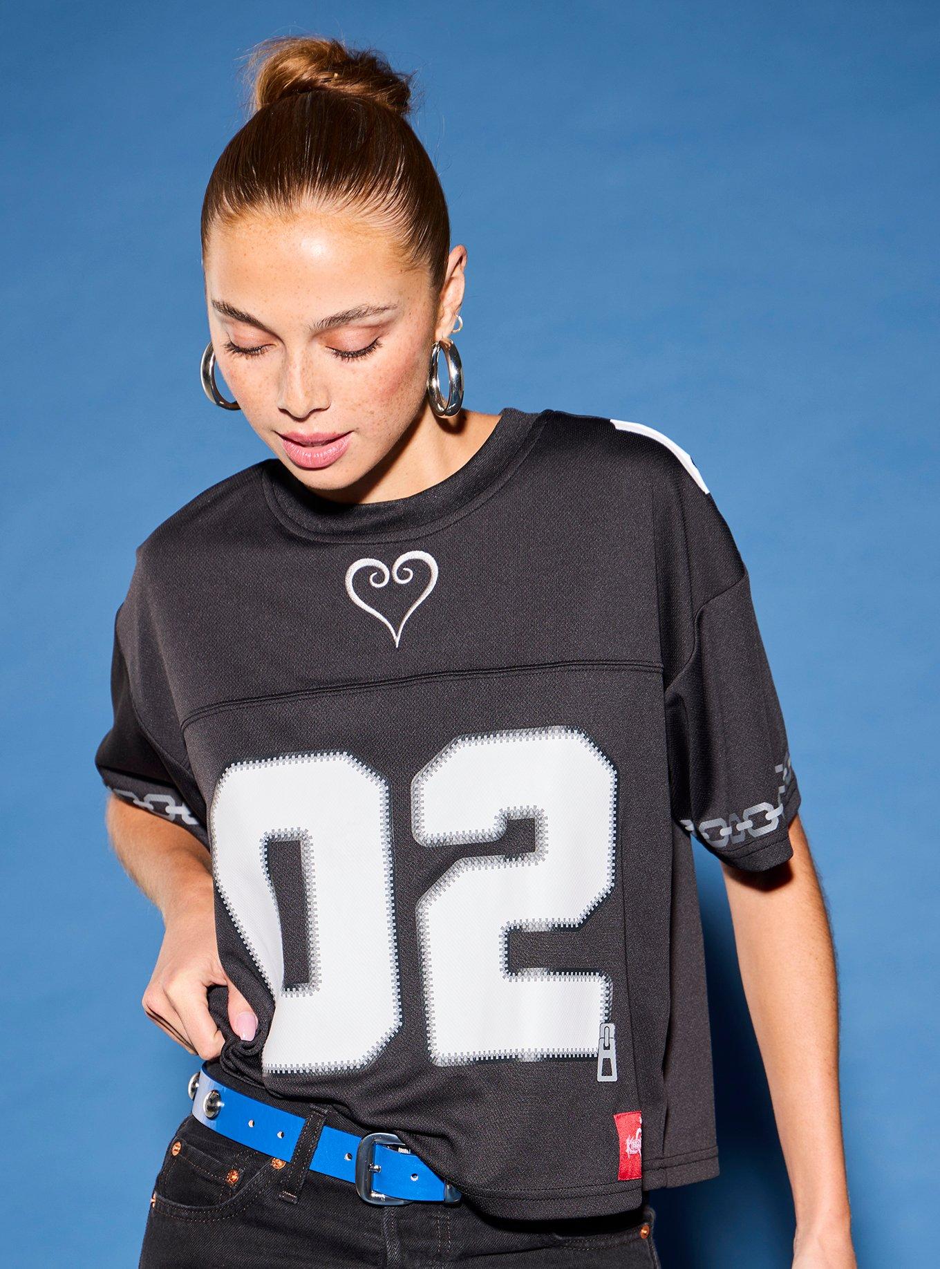 Disney Kingdom Hearts Sora Women's Cropped Football Jersey - BoxLunch Exclusive, , hi-res