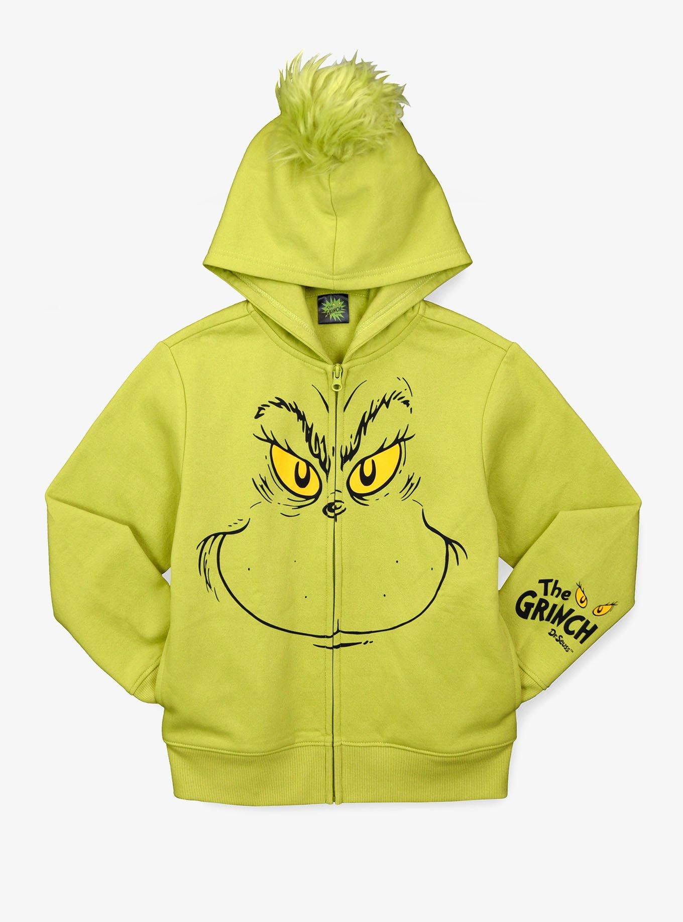 Dr. Seuss How The Grinch Stole Christmas Face Youth Hoodie, , hi-res