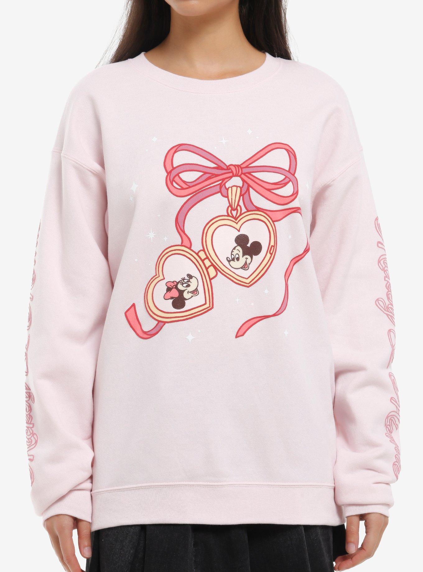 Her Universe Disney Mickey Mouse & Minnie Mouse Heart Locket Sweatshirt, , hi-res