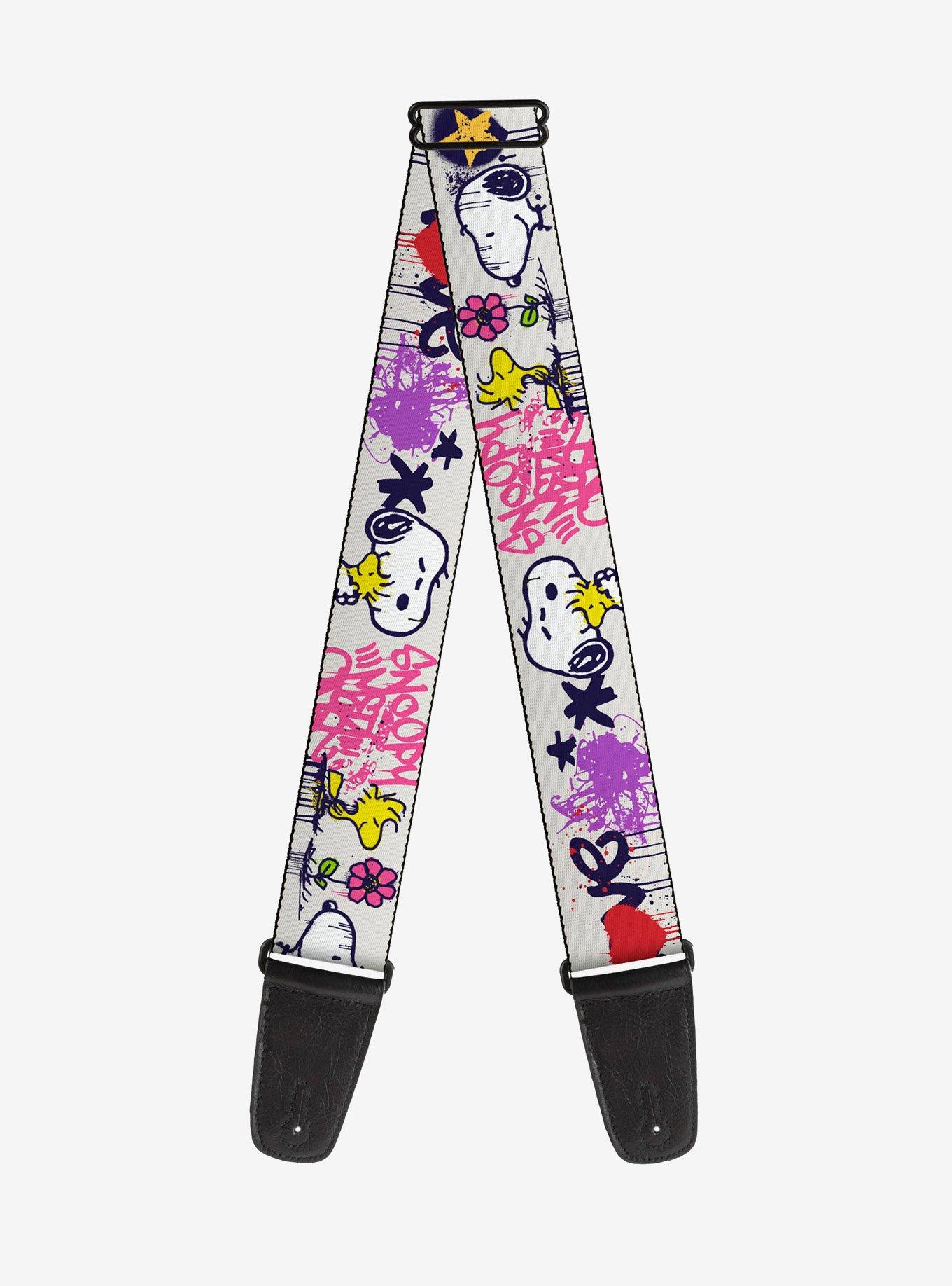 Peanuts Snoopy and Woodstock Graffiti Collage Guitar Strap, , hi-res