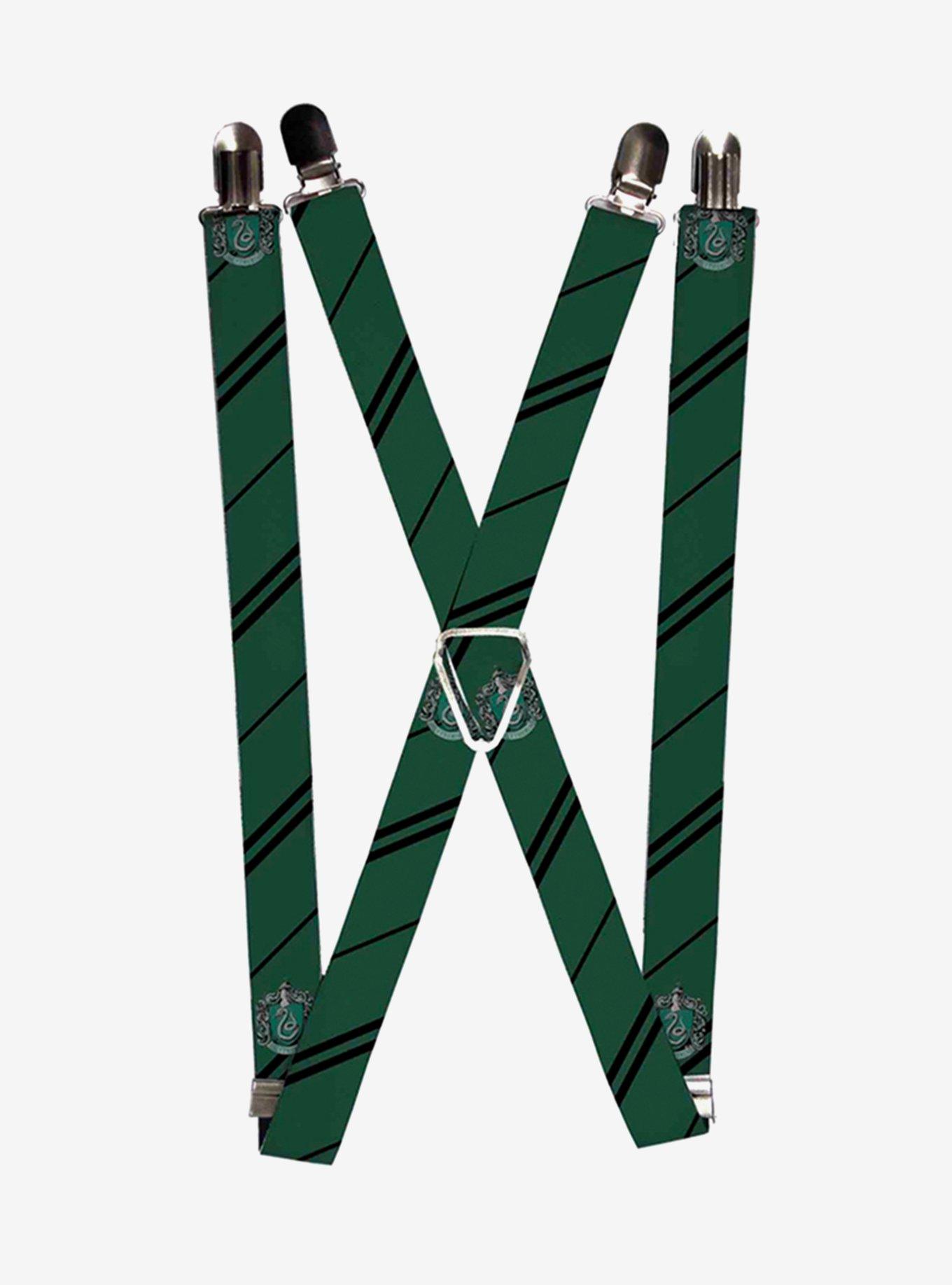 Harry Potter Slytherin Crest Stripe Suspenders, , hi-res