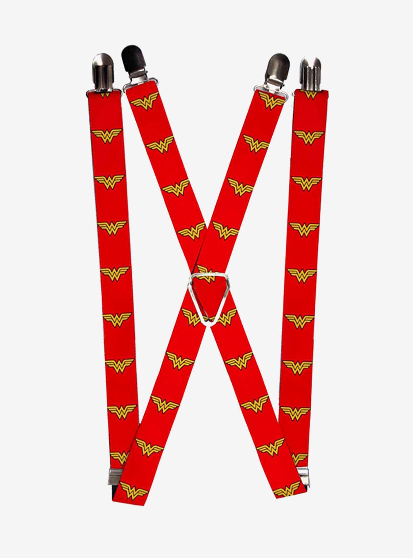 DC Comics Wonder Woman Logo Suspenders, , hi-res