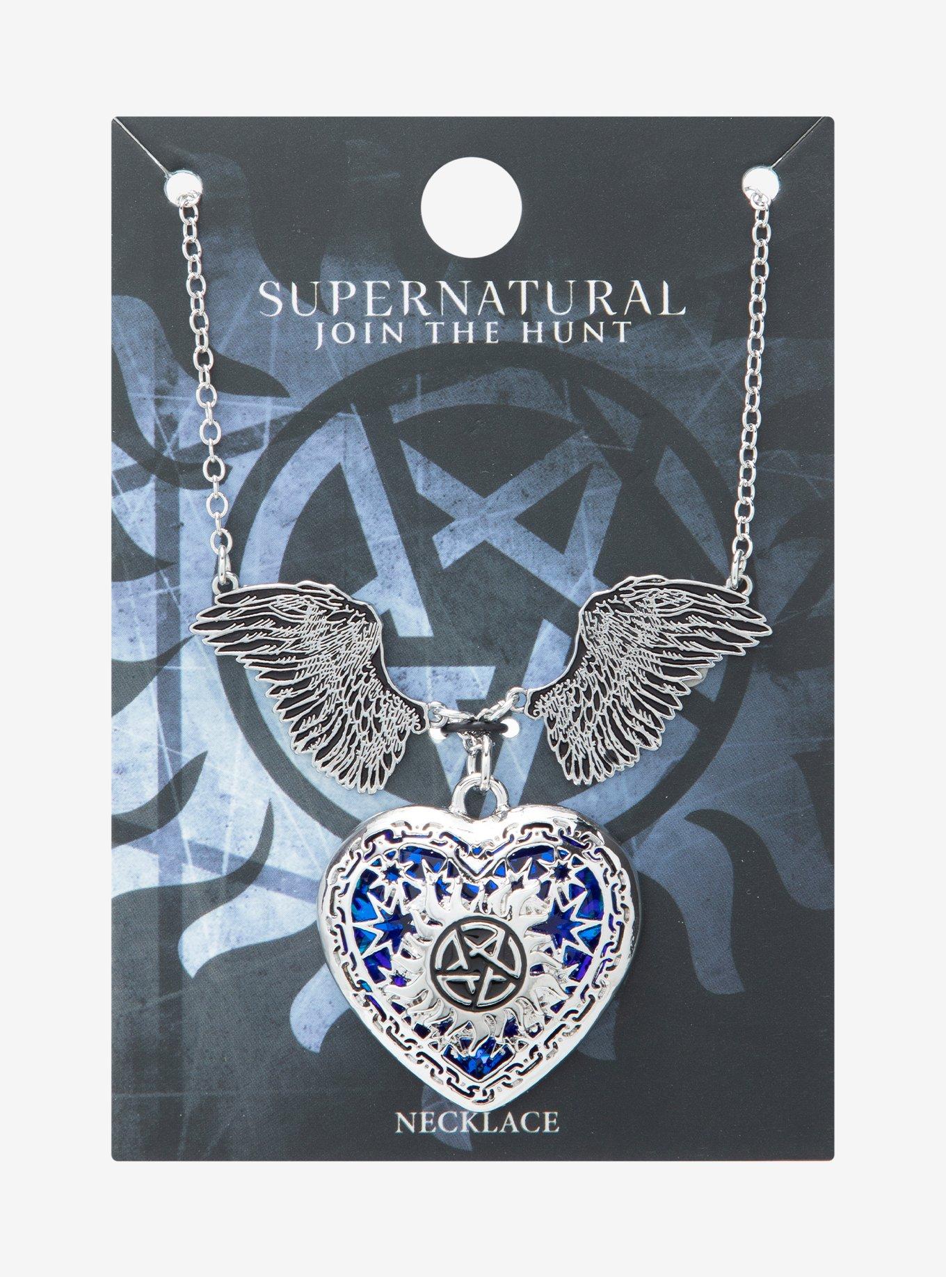 Supernatural Winged Heart Necklace, , hi-res