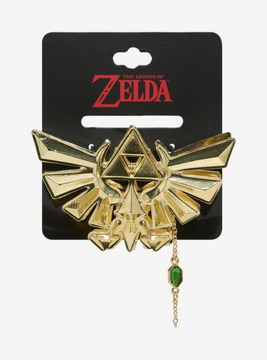 Legend Wings Toppa Ricamata Hyrule Royal Crest - Oro Metallizzato - Termoadesiva 10x6 Cm - 2