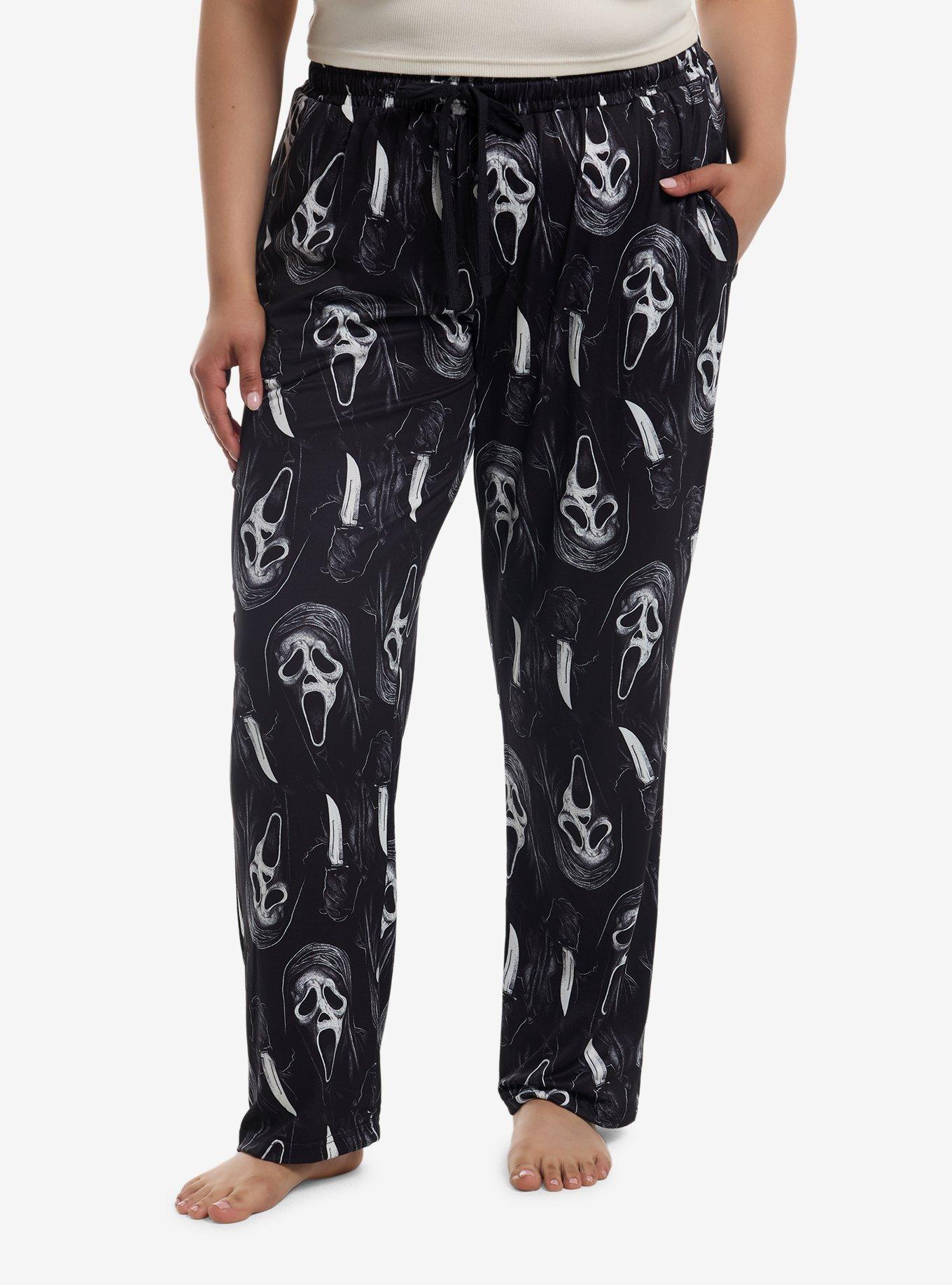 Ghost Face Knife Girls Pajama Pants Plus Size, , hi-res
