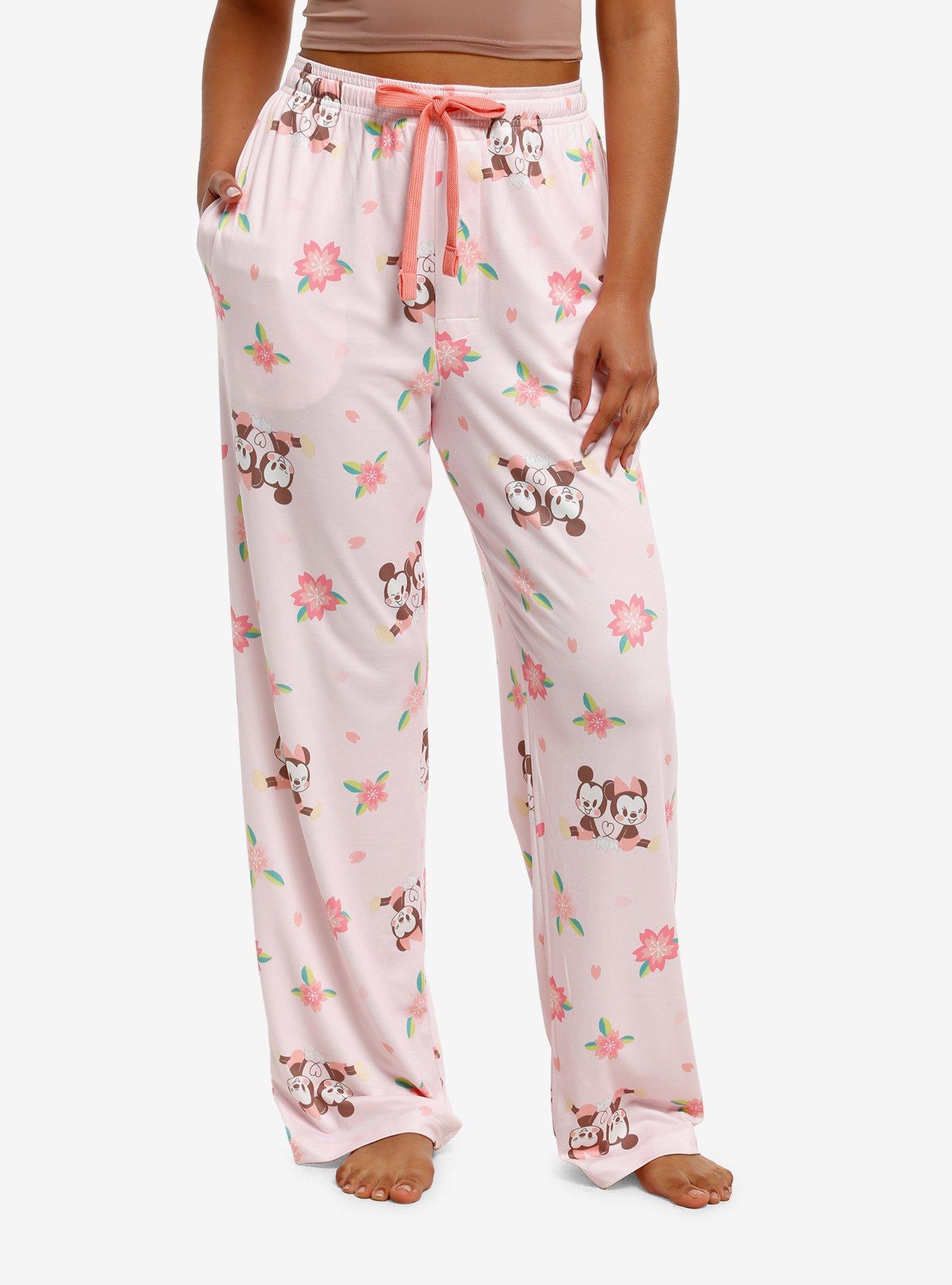Disney Mickey Mouse & Minnie Mouse Floral Pajama Pants, , hi-res