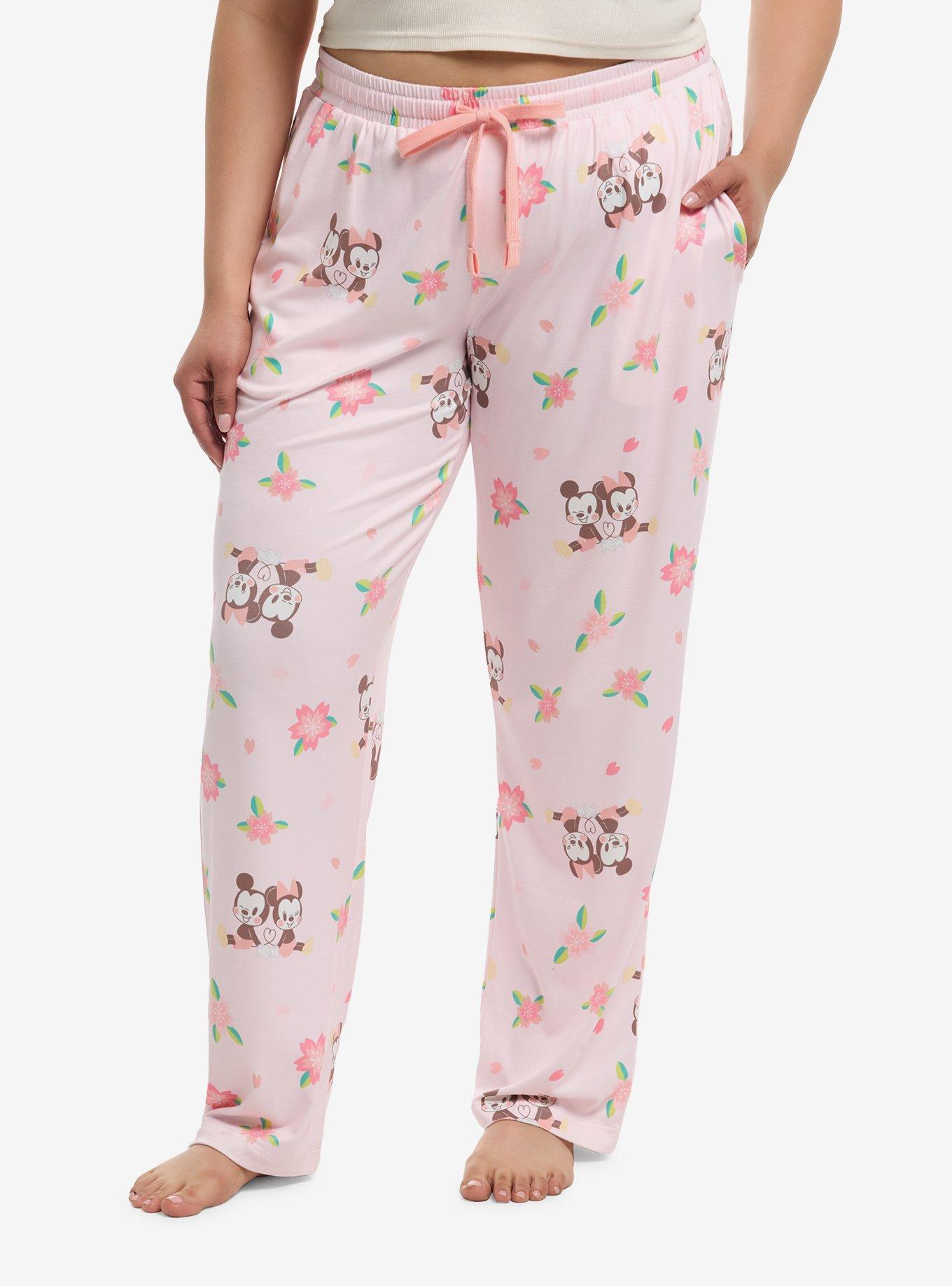 Disney Mickey Mouse & Minnie Mouse Floral Pajama Pants Plus Size, , hi-res