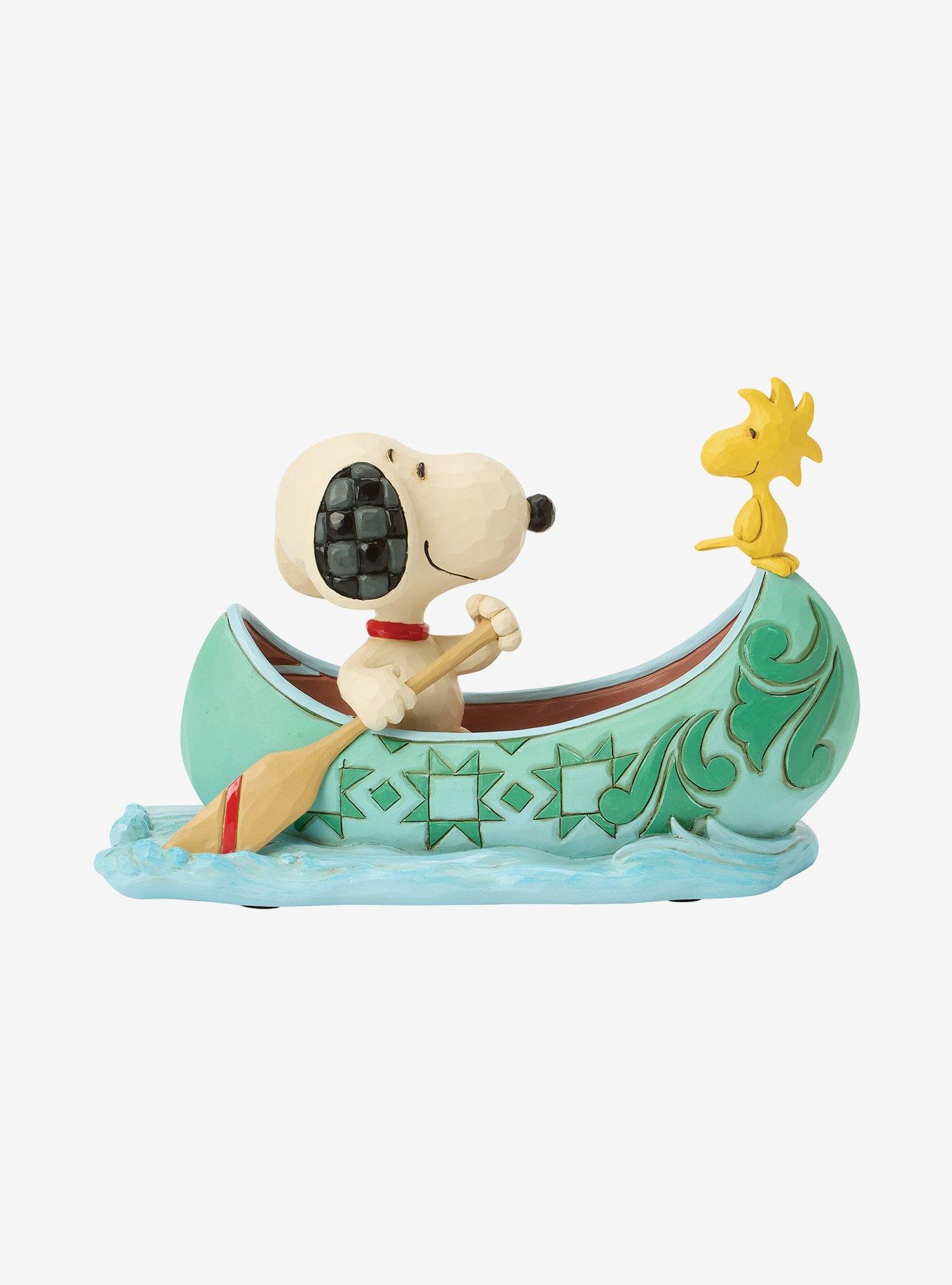 Jim Shore Peanuts Snoopy and Woodstock in Canoe Figurine , , hi-res