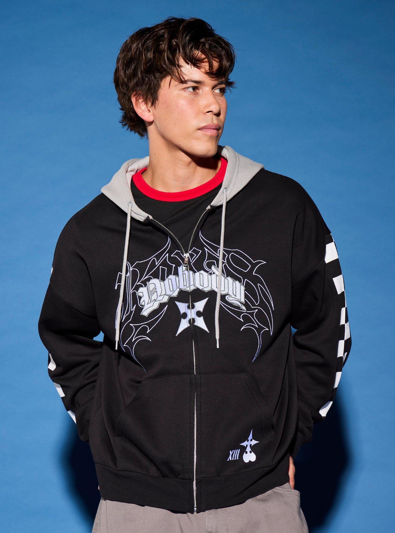 Disney Kingdom Hearts Roxas Nobody Zippered Hoodie - BoxLunch Exclusive, , hi-res