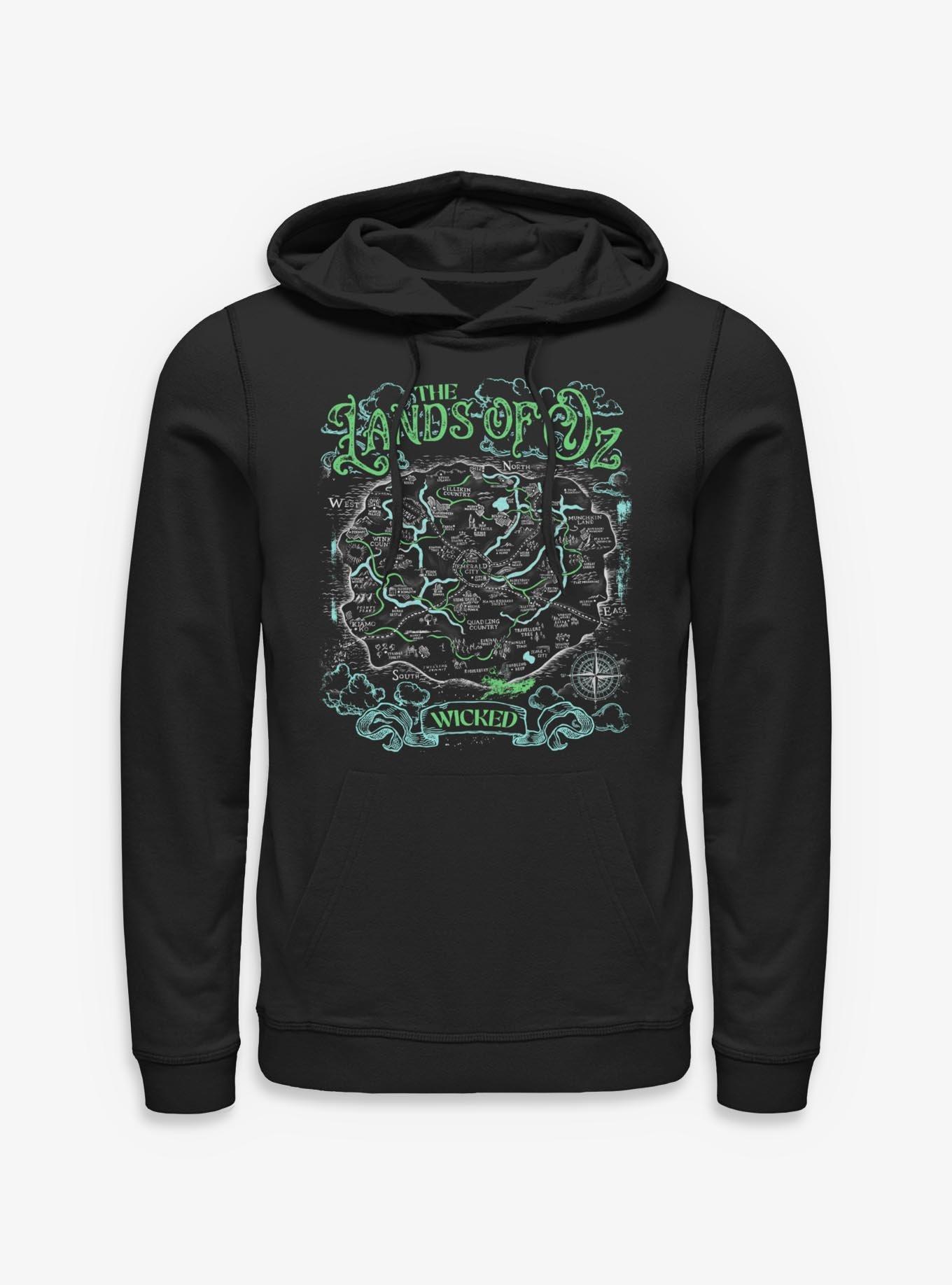 Wicked: For Good The Lands Of Oz Map Hoodie Hot Topic Exclusive, , hi-res