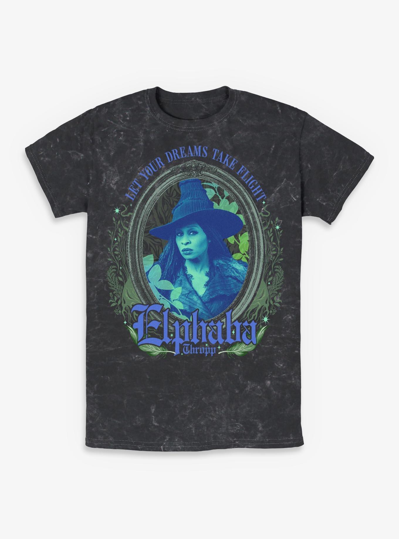 Wicked: For Good Elphaba Dreams Take Flight Mineral Wash T-Shirt Hot Topic Exclusive, , hi-res