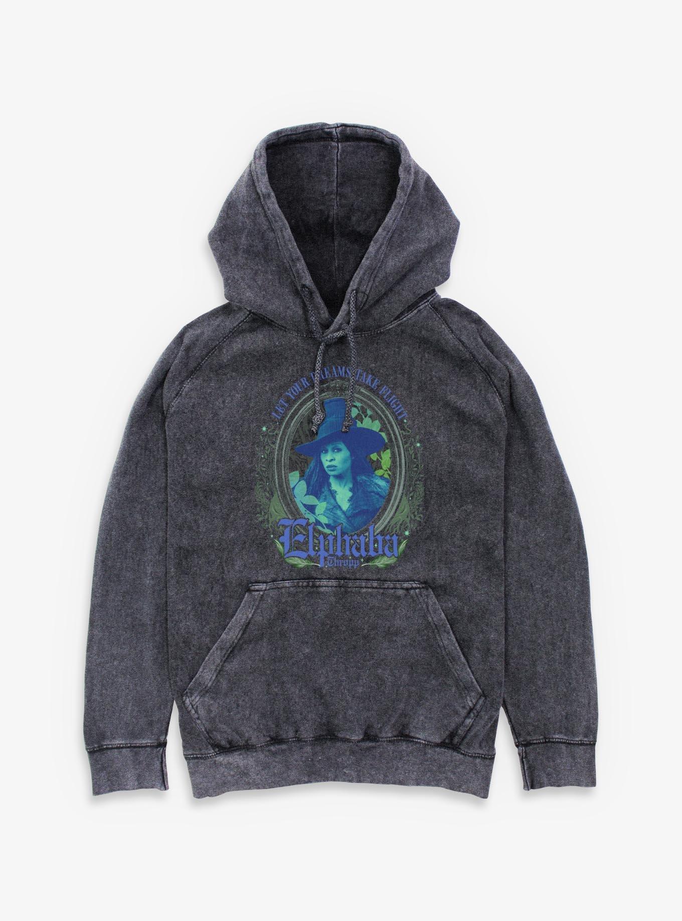 Wicked: For Good Elphaba Dreams Take Flight Mineral Wash Hoodie Hot Topic Exclusive, , hi-res