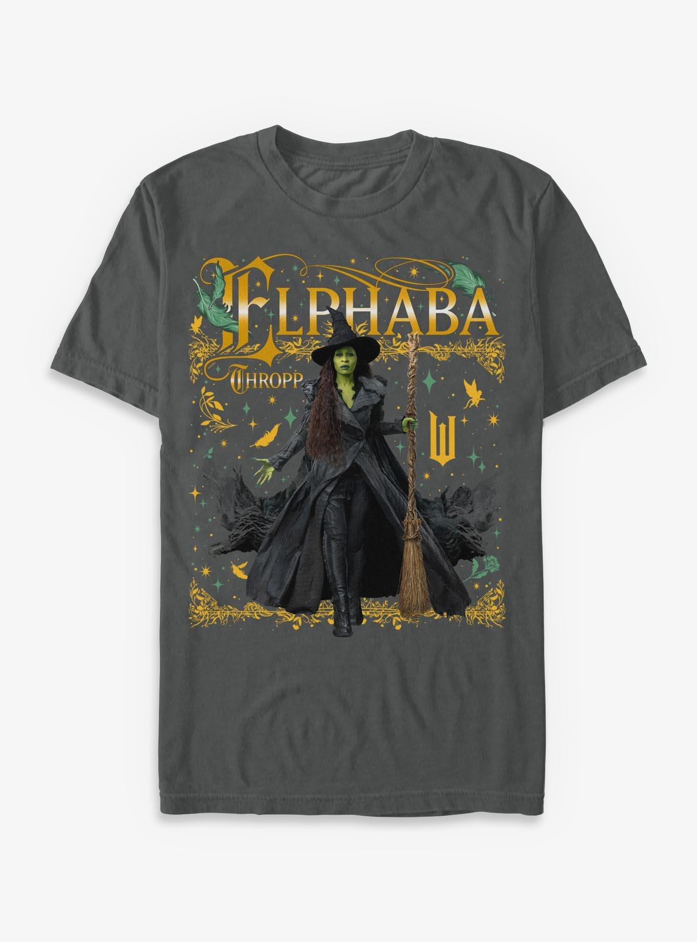 Wicked: For Good Elphaba Thropp Ornate Portrait Garment Dye T-Shirt Hot Topic Exclusive, , hi-res