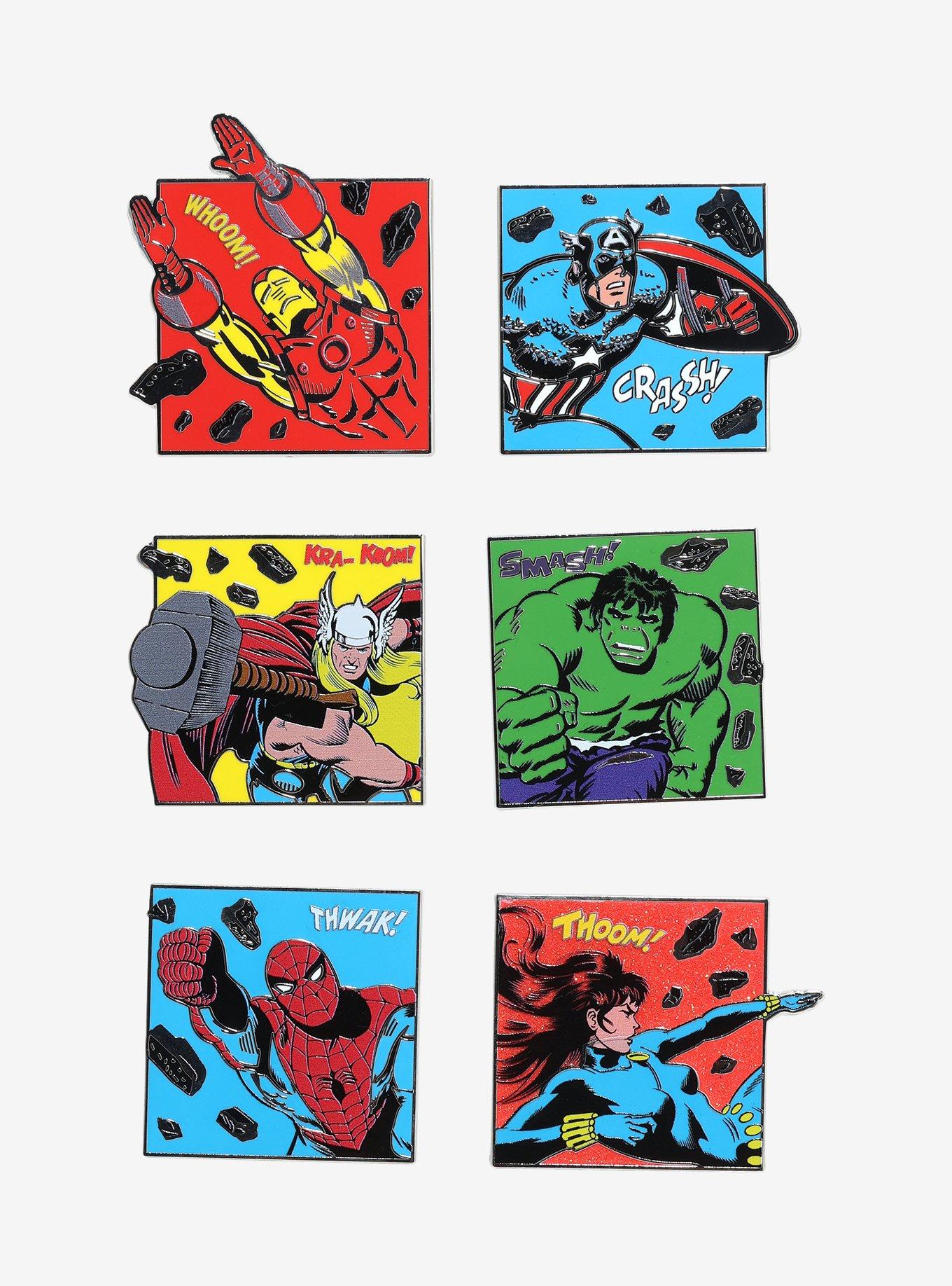 Loungefly Marvel Avengers Comic Book Panel Blind Box Enamel Pin, , hi-res