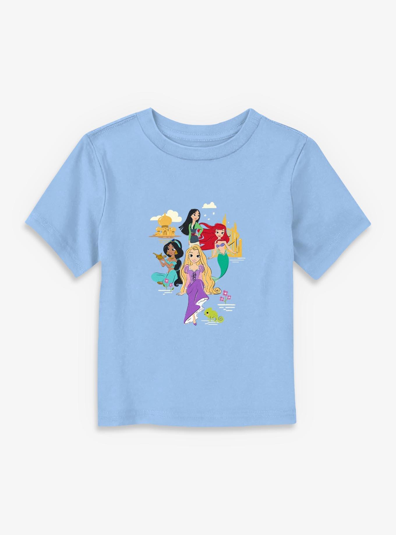 Disney Princesses Ariel Mulan Rapunzel Jasmine Toddler T-Shirt, , hi-res