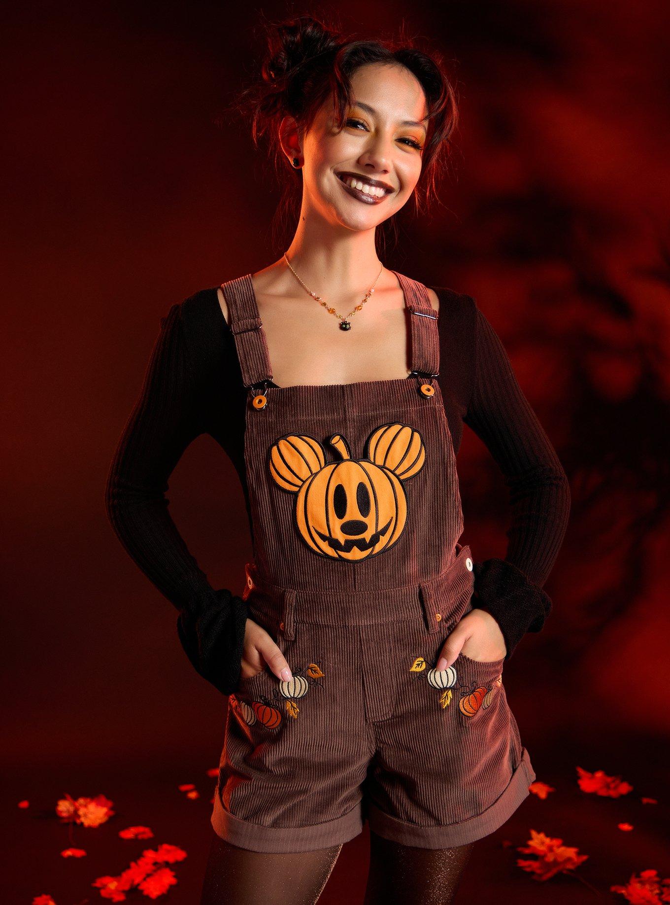 Her Universe Disney Halloween Pumpkin Mickey Mouse Shortalls, , hi-res