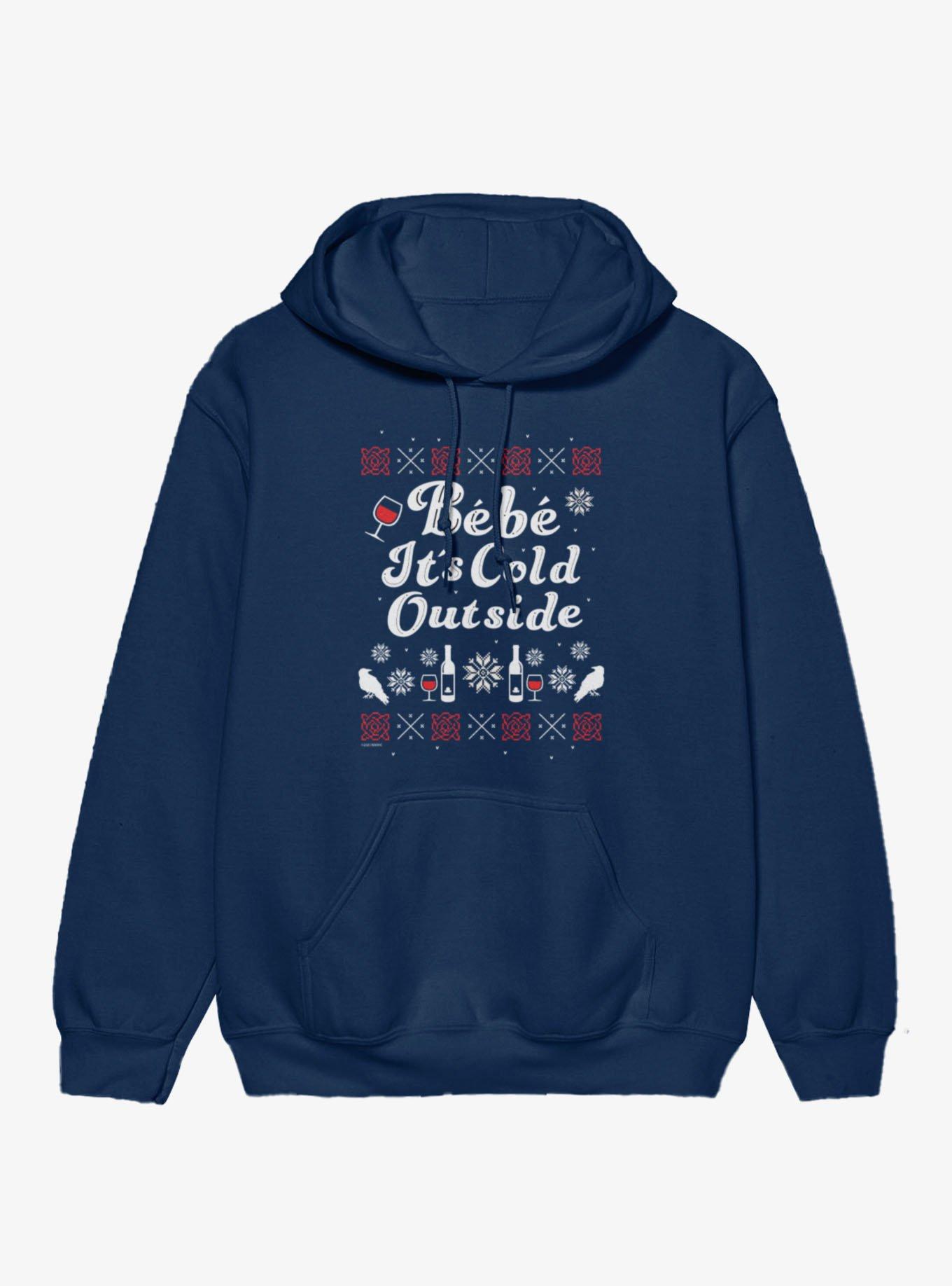 Schitts Creek Bebe It's Cold Outside Festive Hoodie, NAVY, hi-res