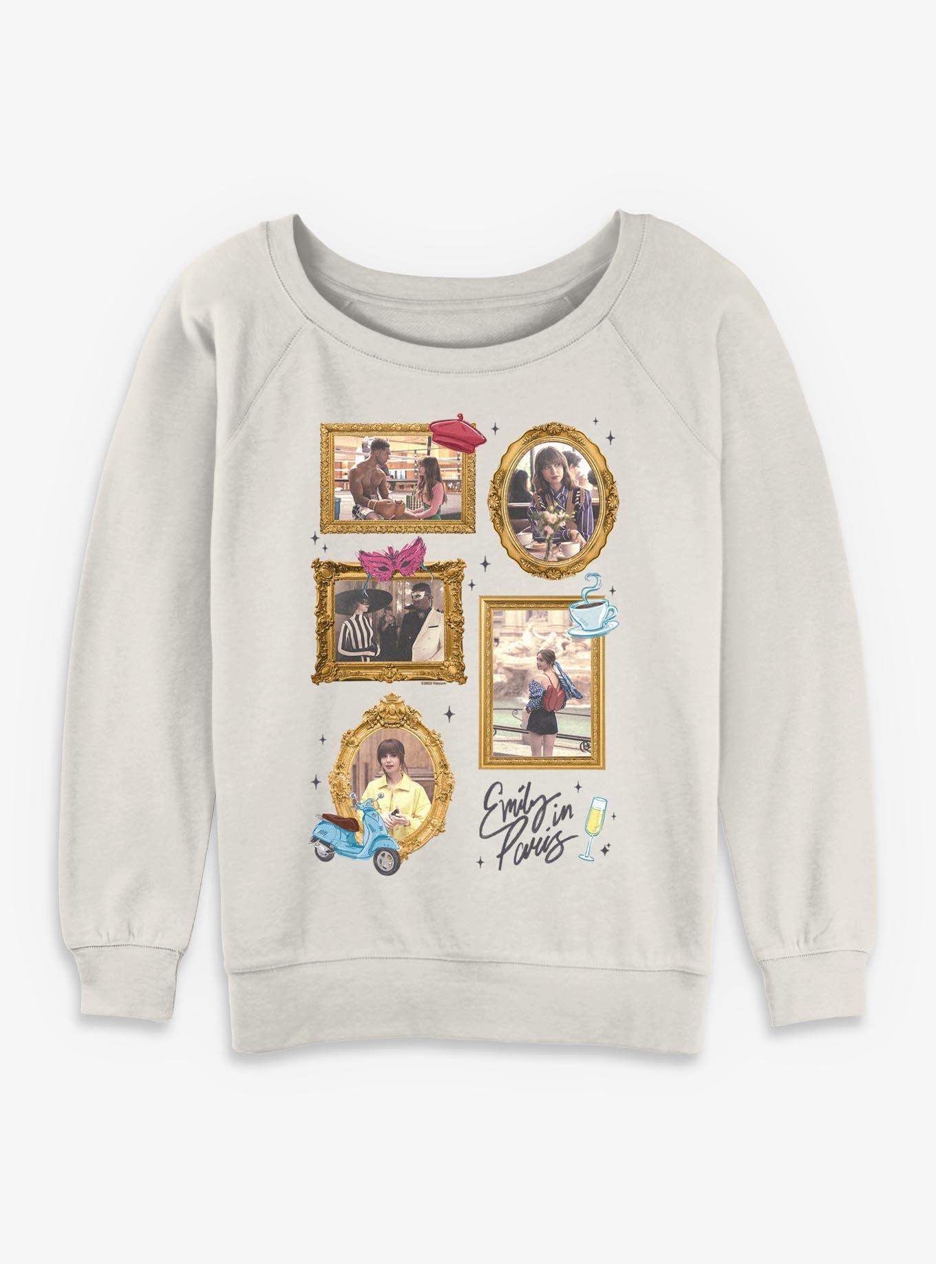 Emily In Paris Emily Framed Collage Girls Slouchy Sweatshirt