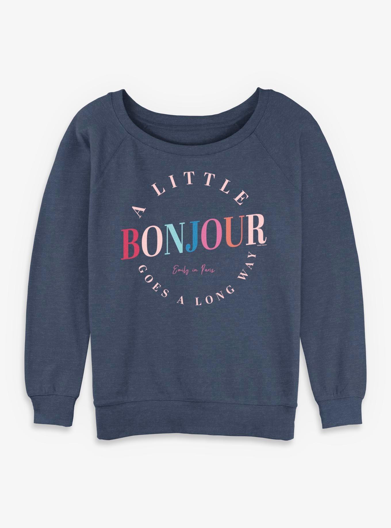 Emily In Paris Bonjour Girls Slouchy Sweatshirt
